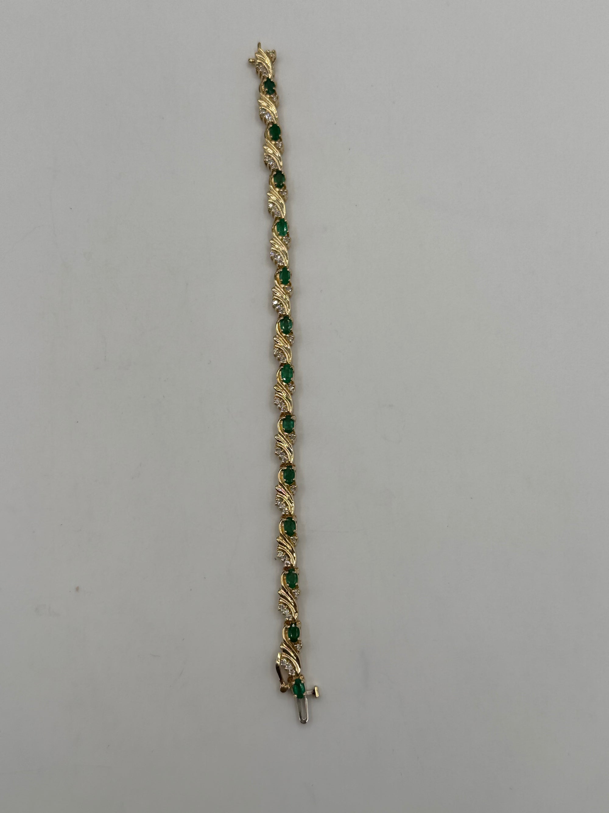 5.5MM Diamond/Emerald Bracelet 7 inches