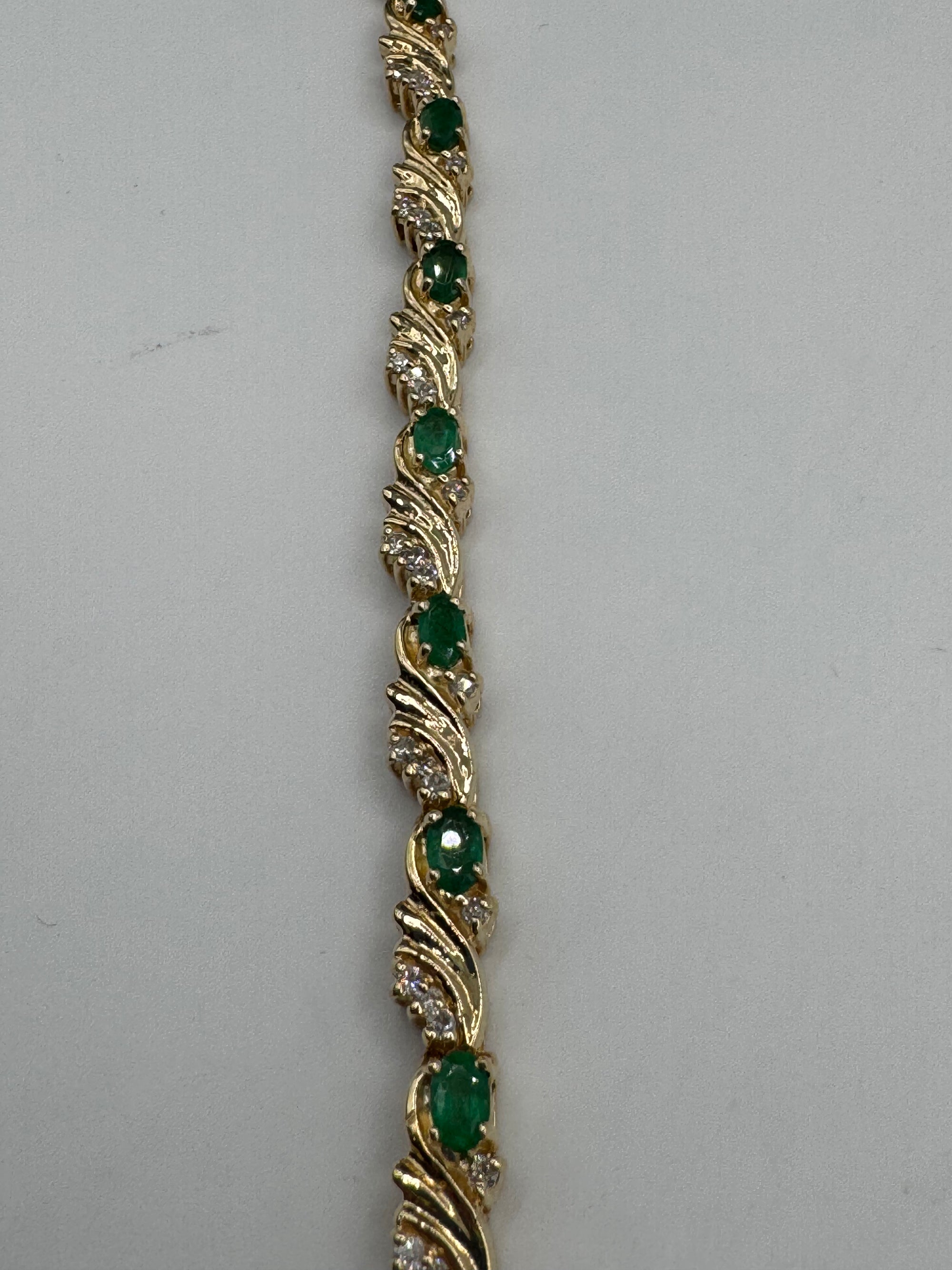 5.5MM Diamond/Emerald Bracelet 7 inches