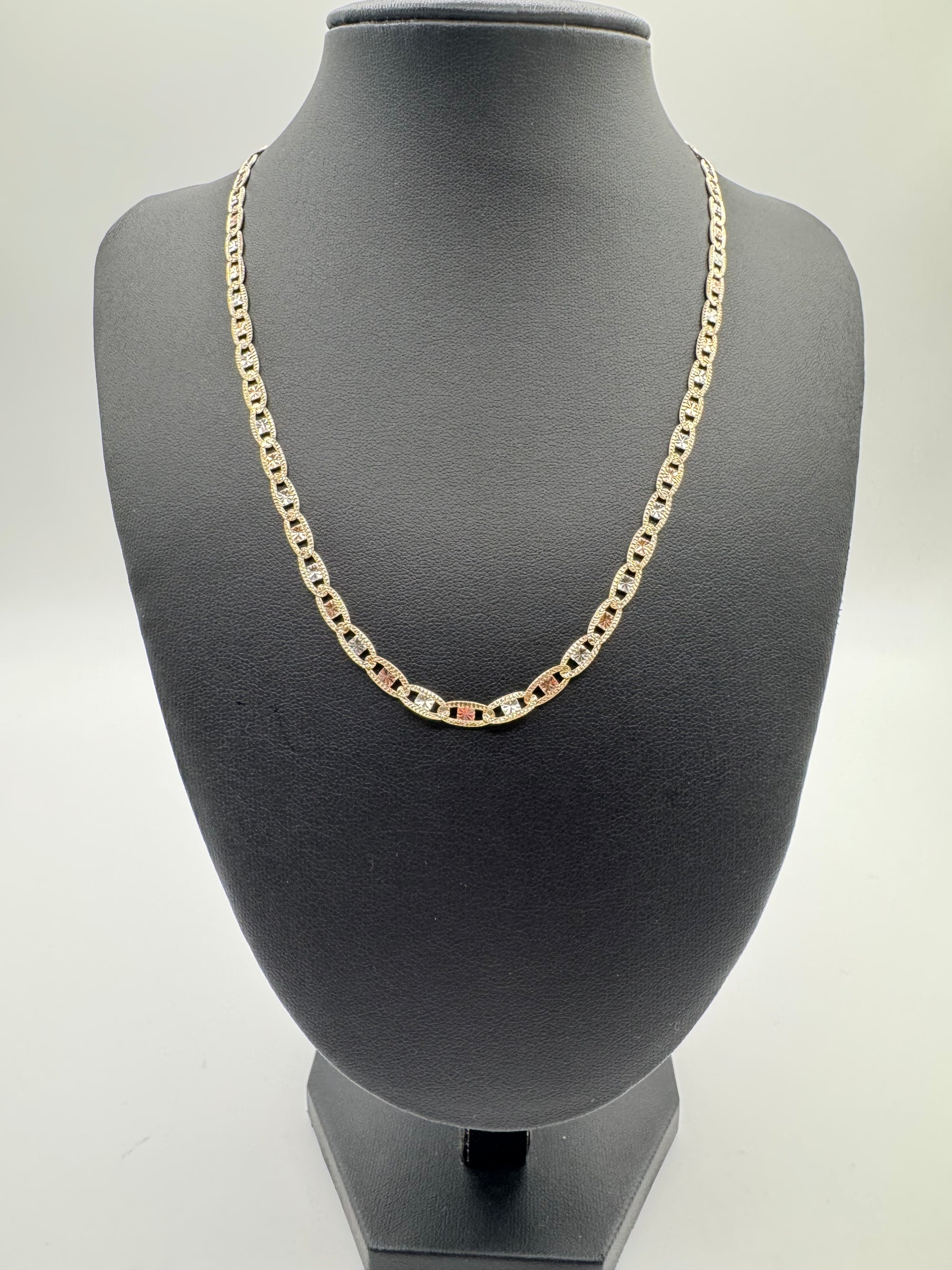 4.5mm Link Chain 18 inches (DIAMOND CUT)-Tri Color