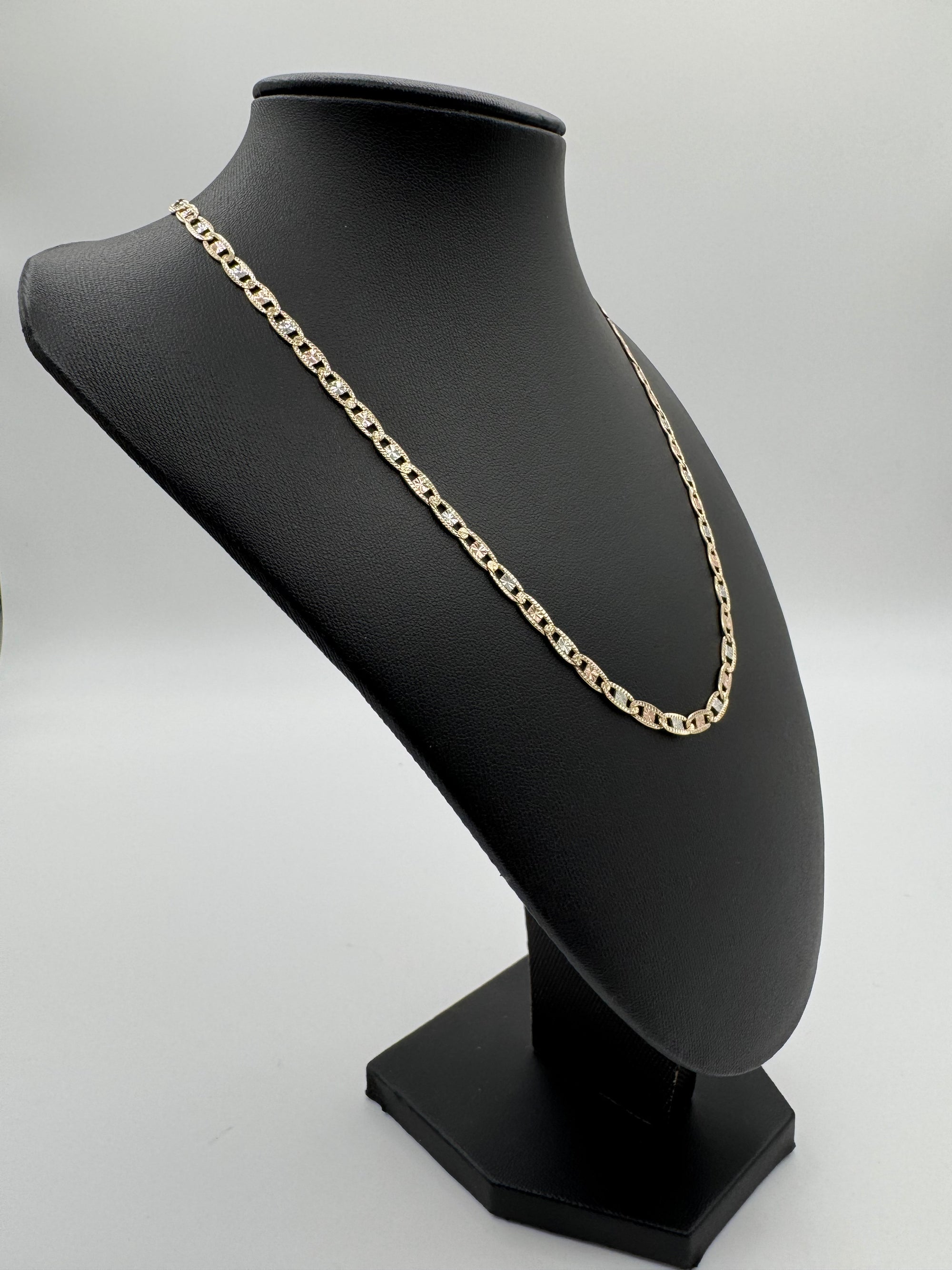4.5mm Link Chain 18 inches (DIAMOND CUT)-Tri Color