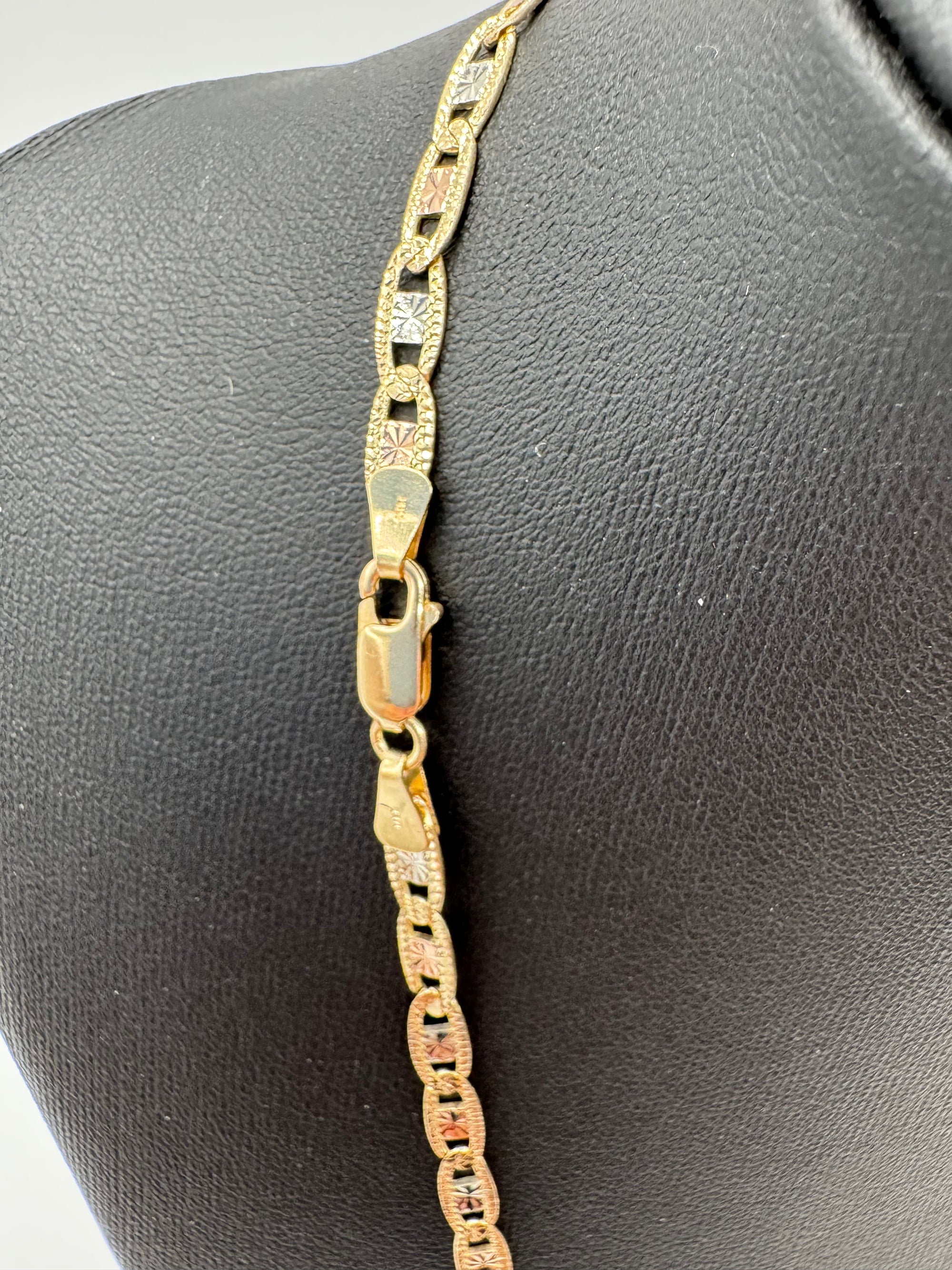 4.5mm Link Chain 18 inches (DIAMOND CUT)-Tri Color
