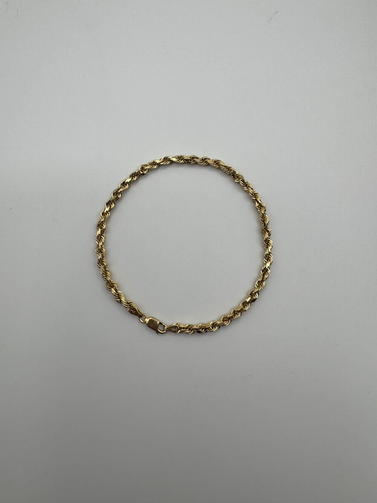 4mm Rope Bracelet 8.5 inches (DIAMOND CUT)