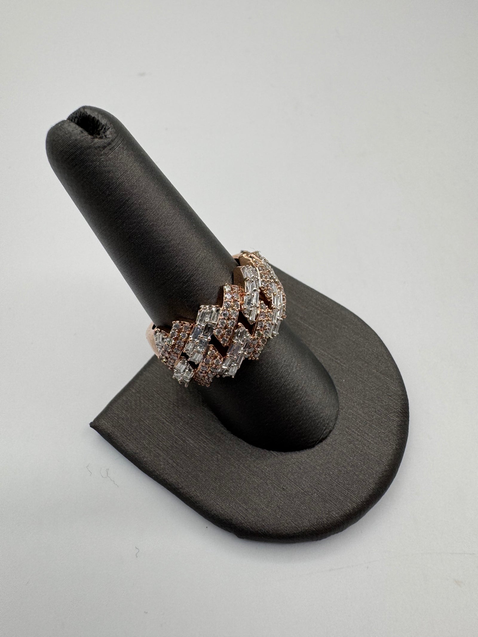 Diamond Half Cuban Ring-Size 9