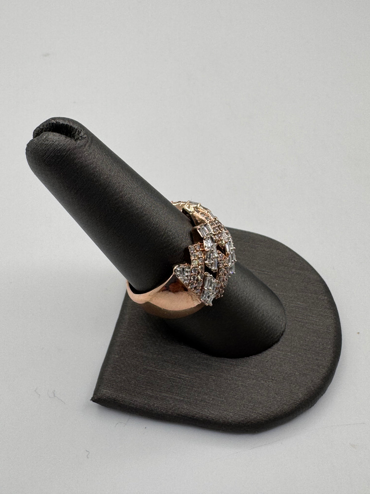 Diamond Half Cuban Ring-Size 9