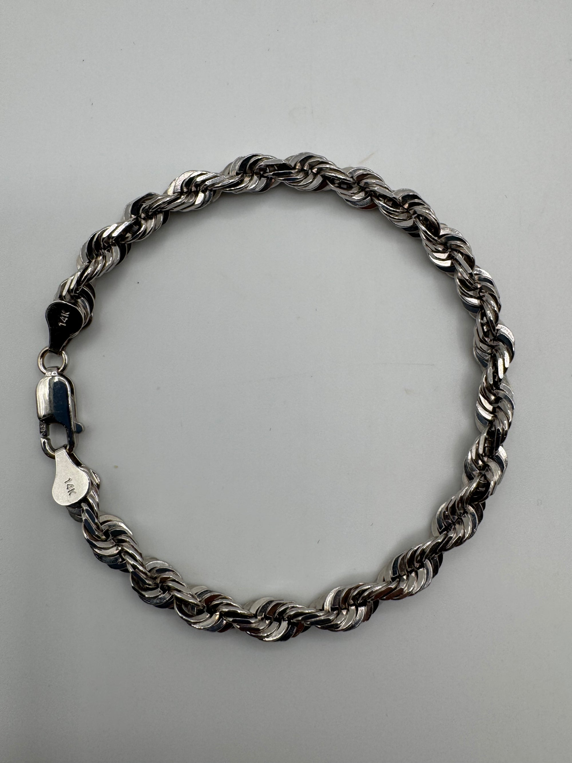 6mm Rope Bracelet 8 inch (DIAMOND CUT)