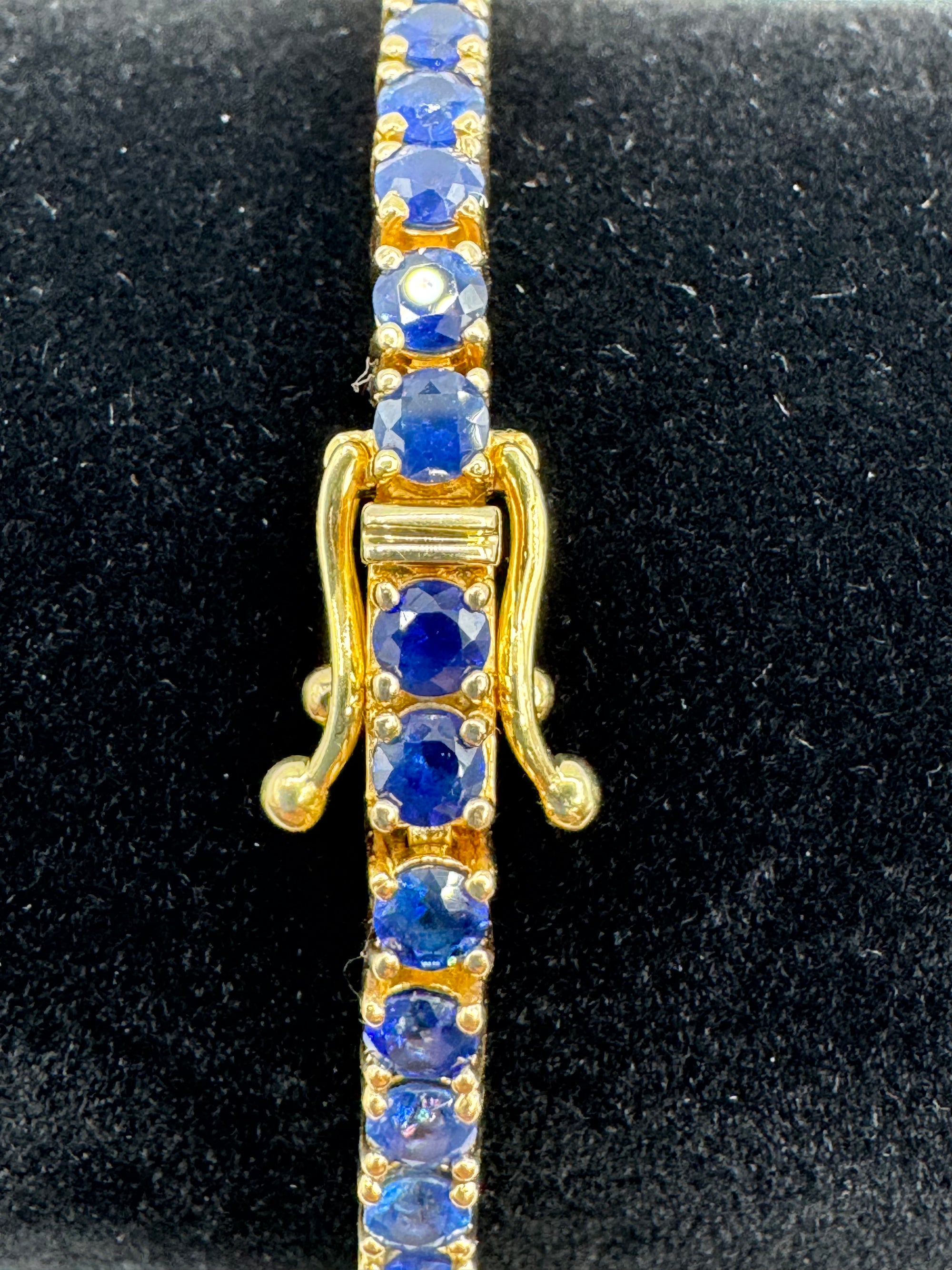 3.5MM Diamond/Sapphire Tennis Bracelet 7.5 inches
