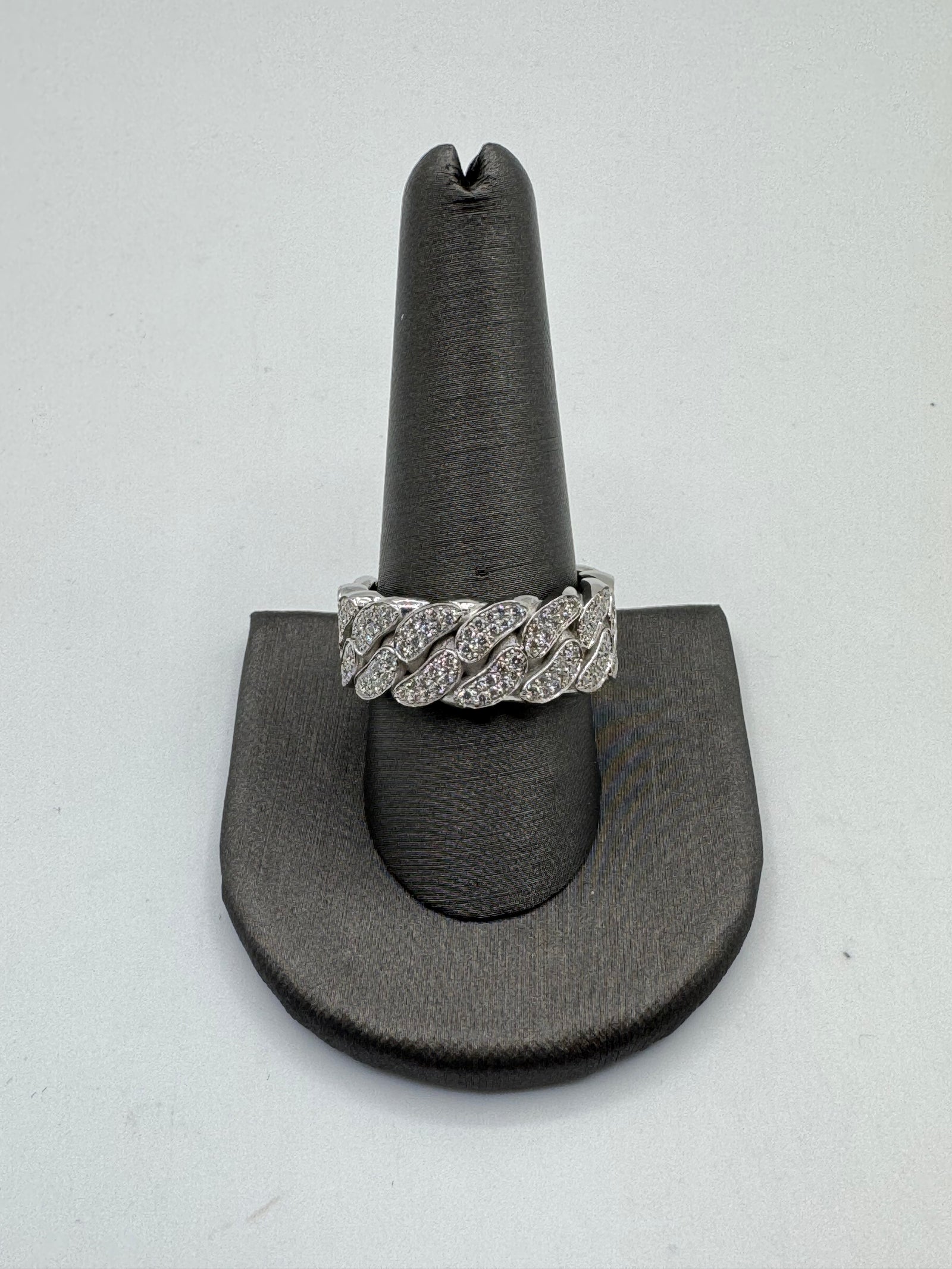 10mm Diamond Cuban Ring-Size 210