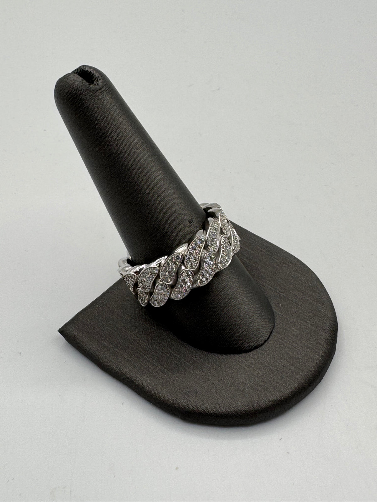 10mm Diamond Cuban Ring-Size 210