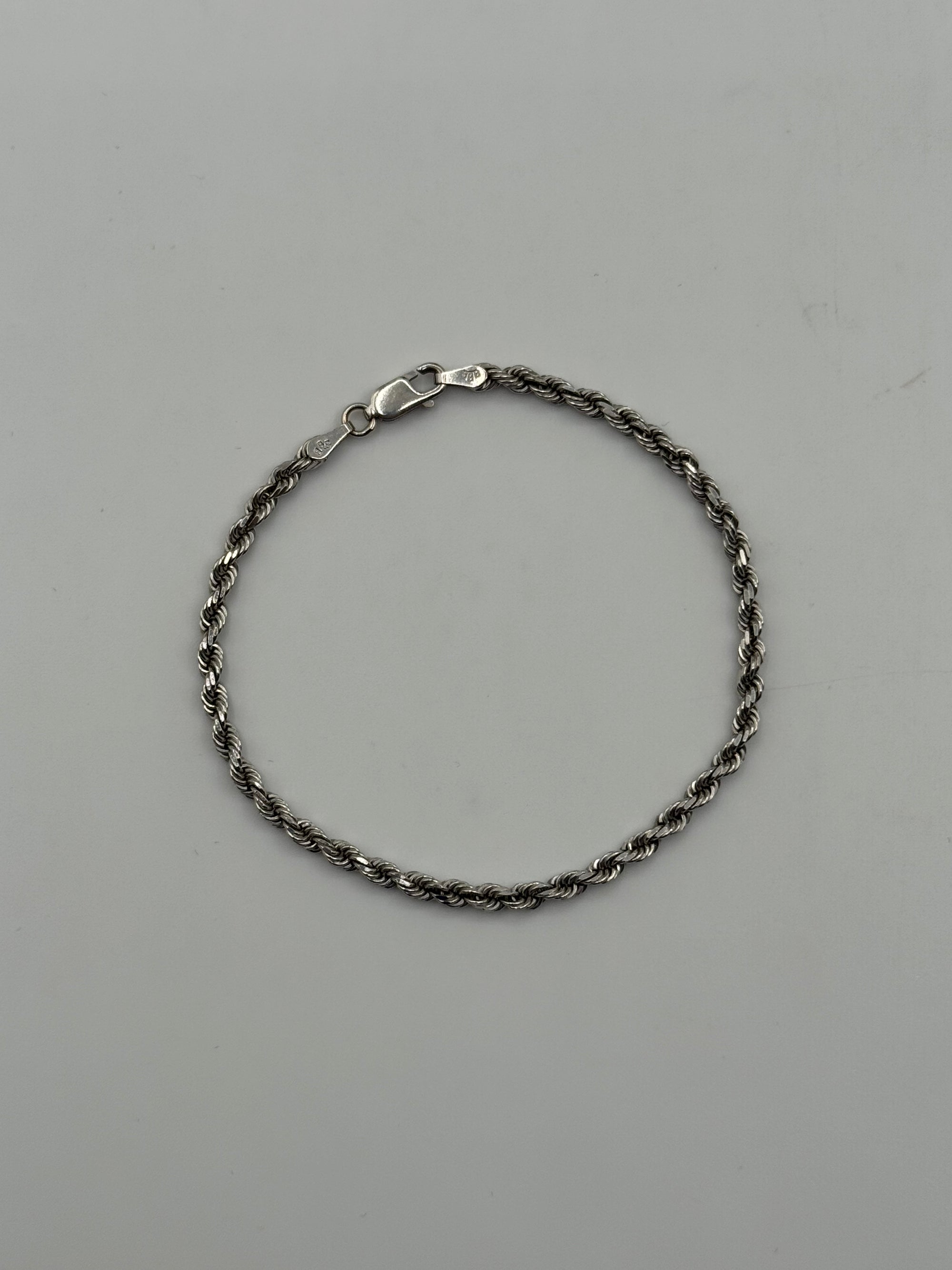 3mm Rope Bracelet 7 inches (DIAMOND CUT)