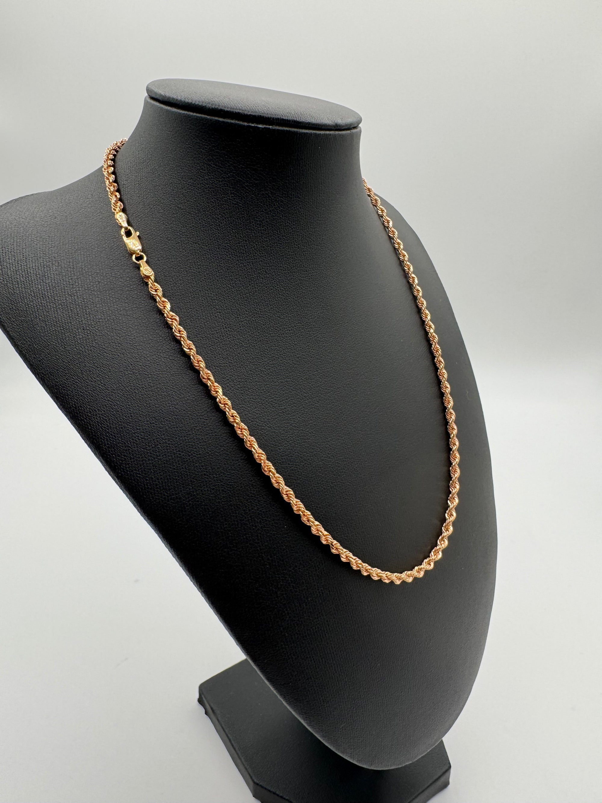 3mm Rope Chain 18 inches (DIAMOND CUT)