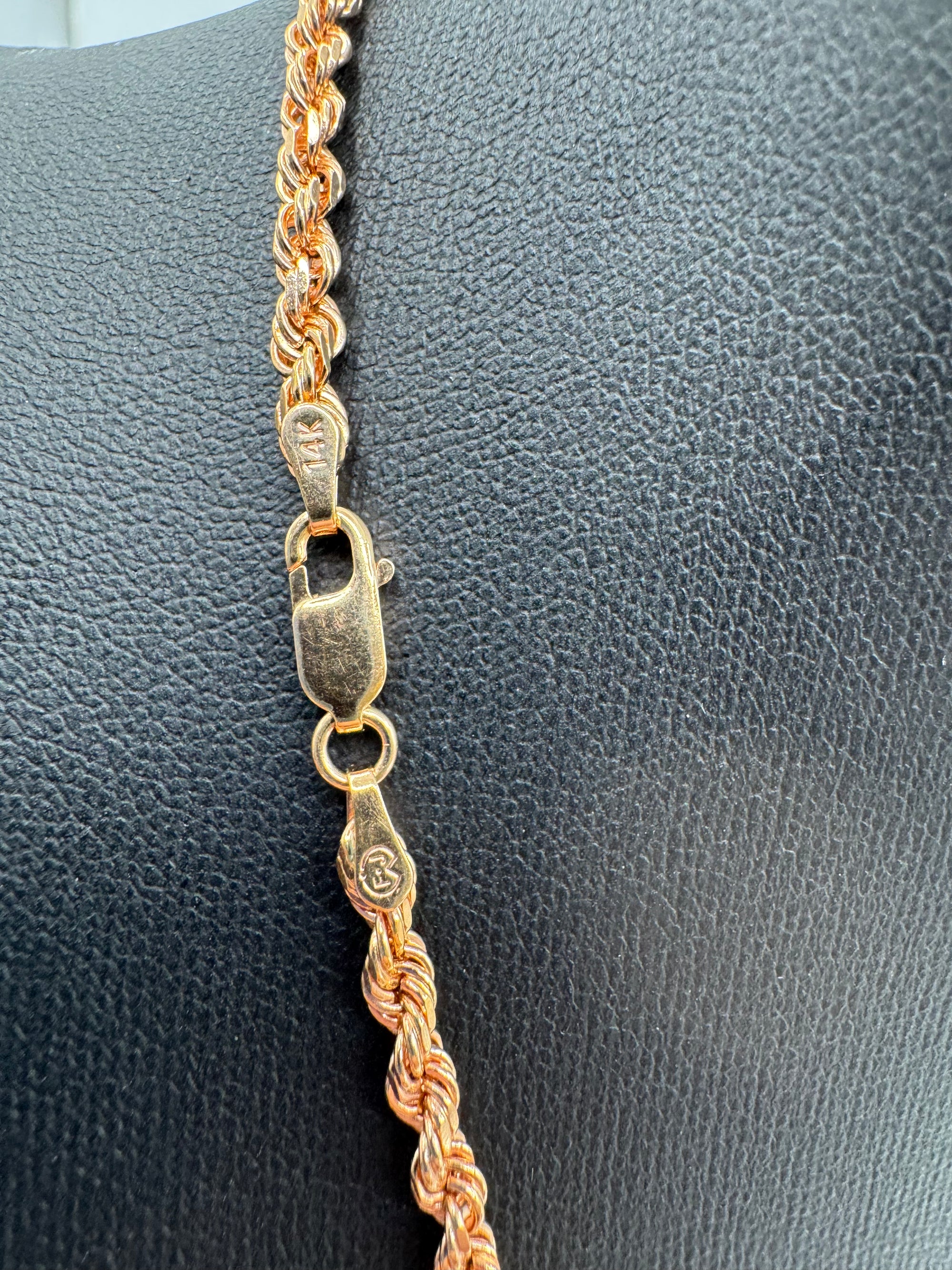 3mm Rope Chain 18 inches (DIAMOND CUT)