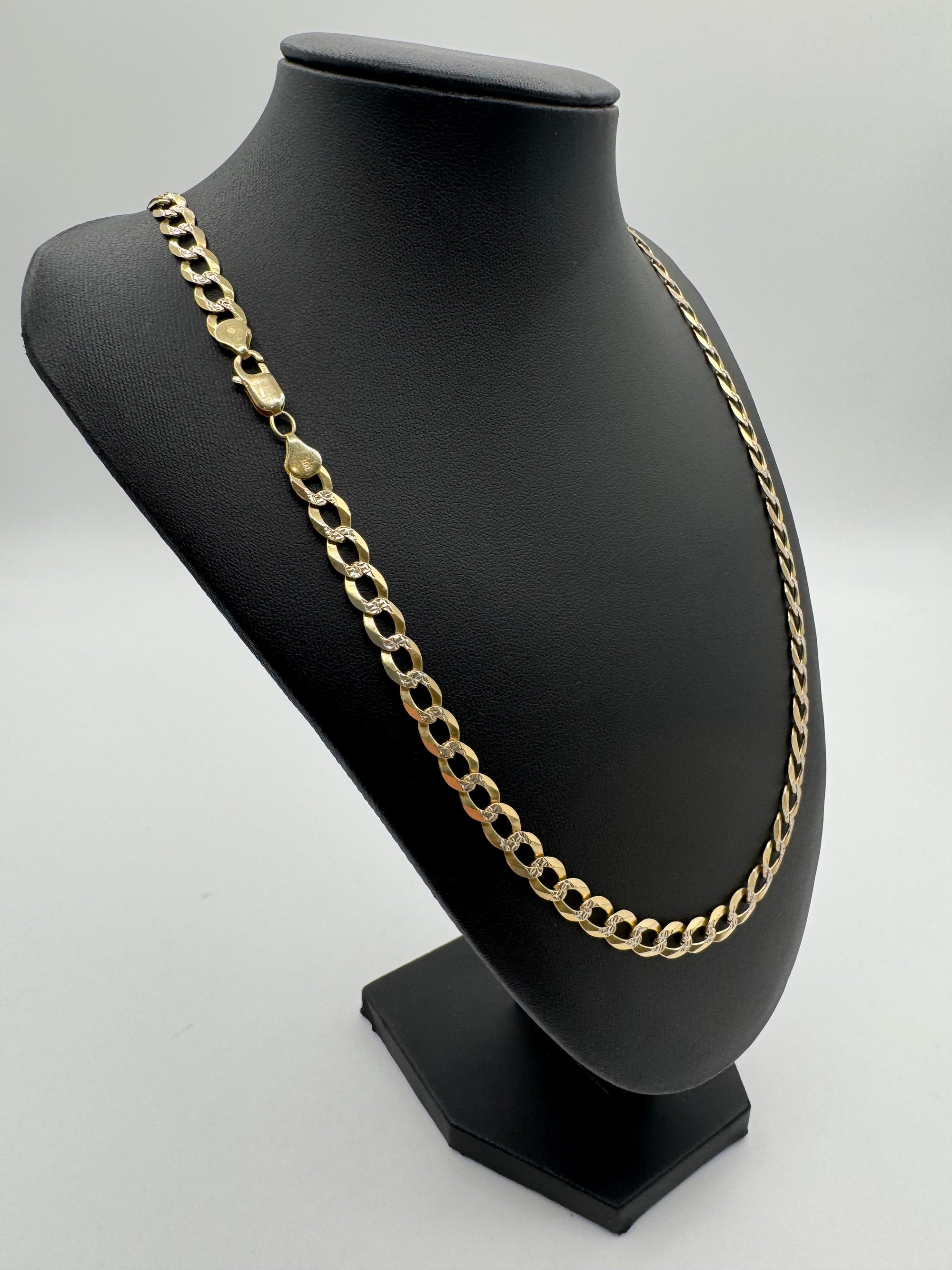 7MM Flat Curb Chain 27.25 inches (DIAMOND CUT)