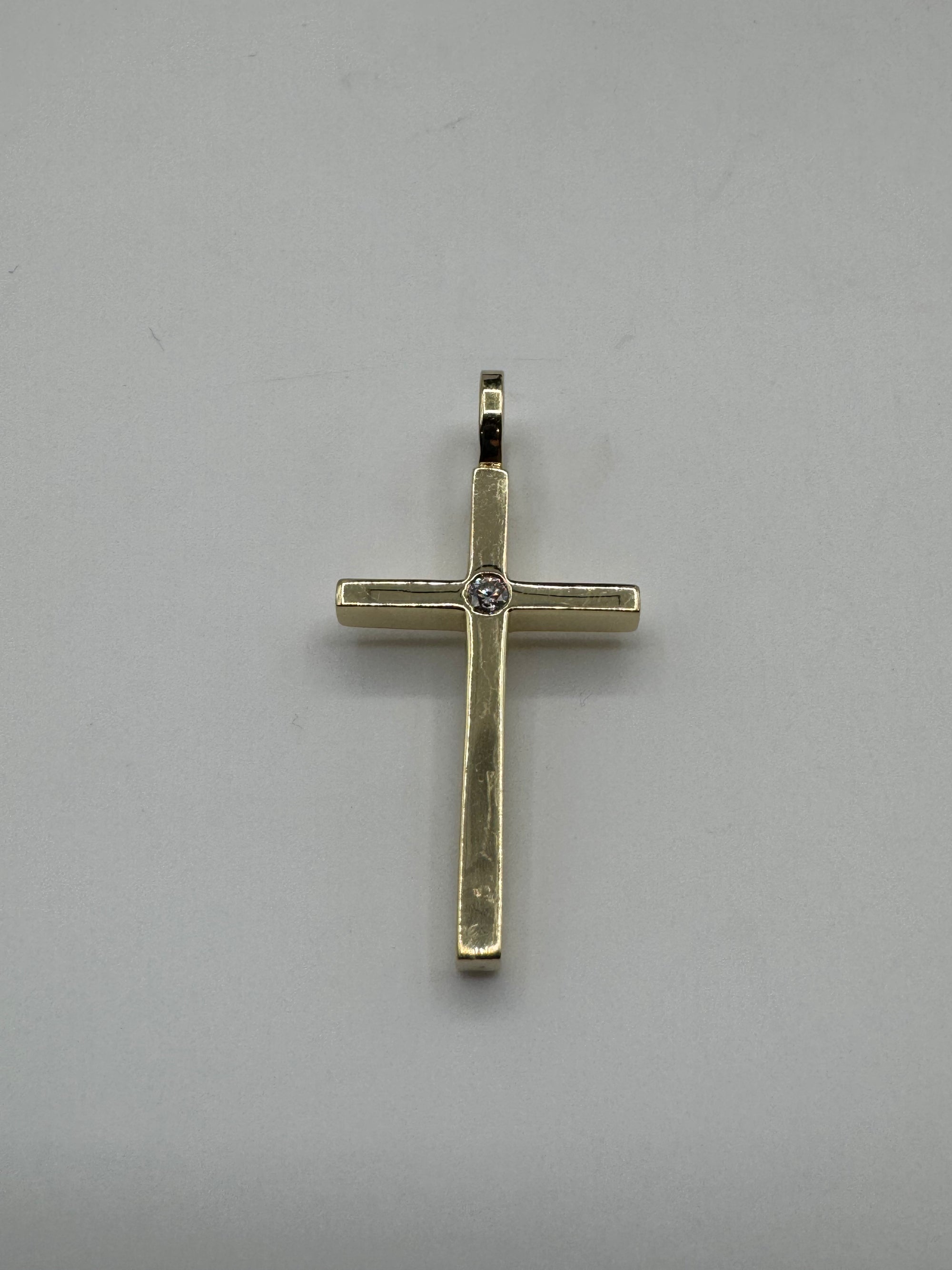 Solitaire Diamond Boss Cross-1 3/4 Inch