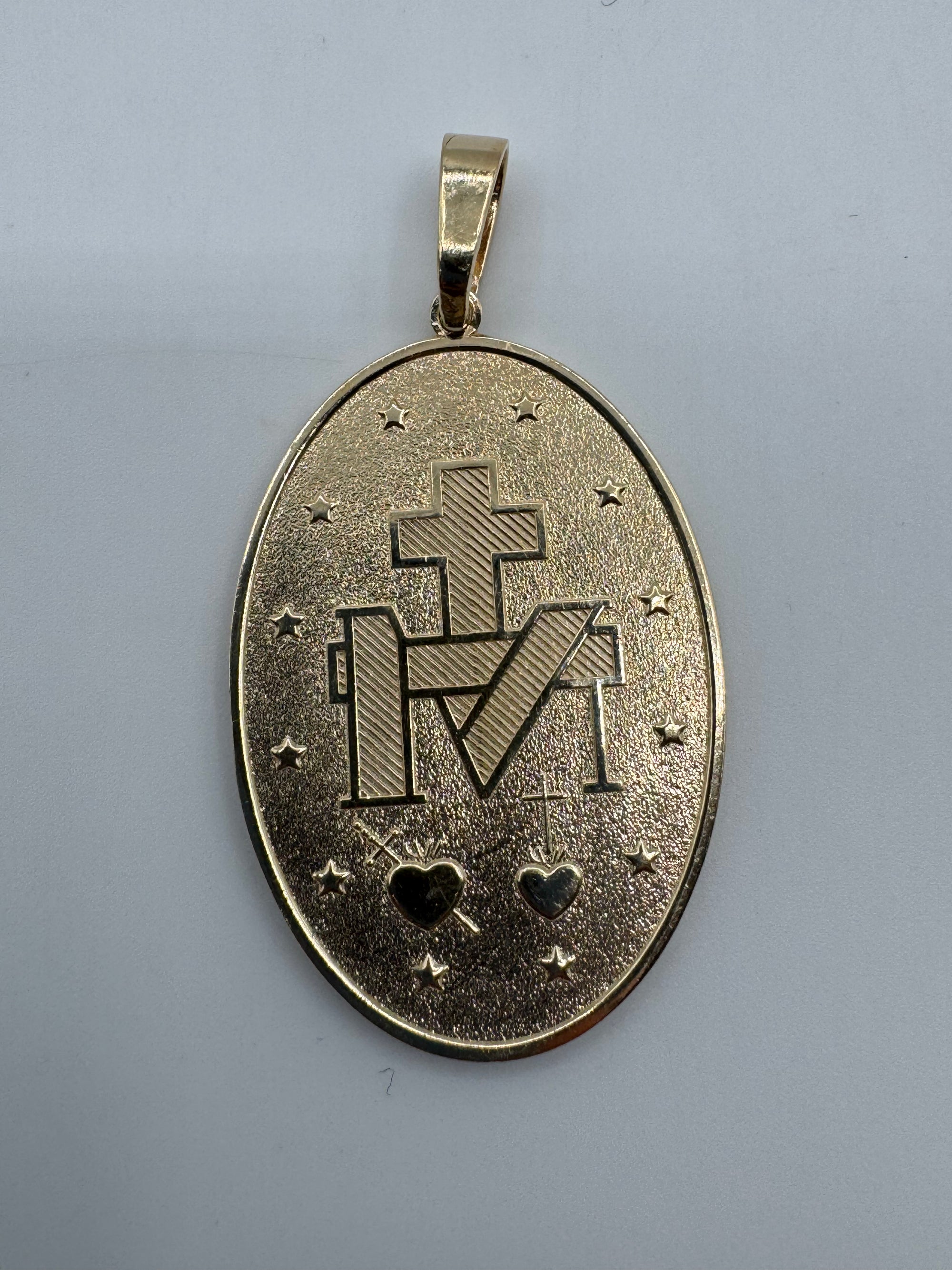 LARGE OVAL VIRGIN MARY PENDANT