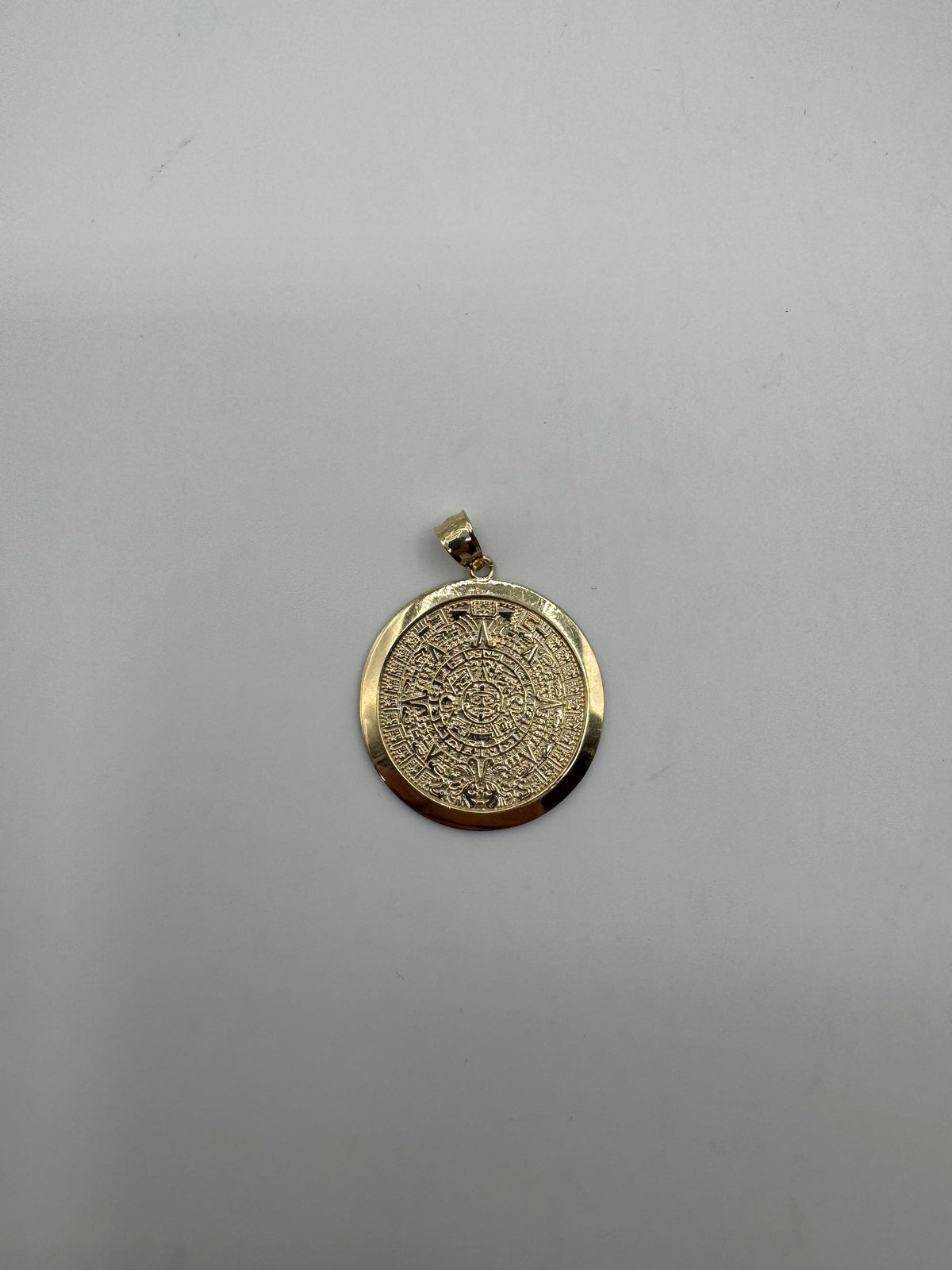 Round Aztec Calendar Pendant- 1.25 inch
