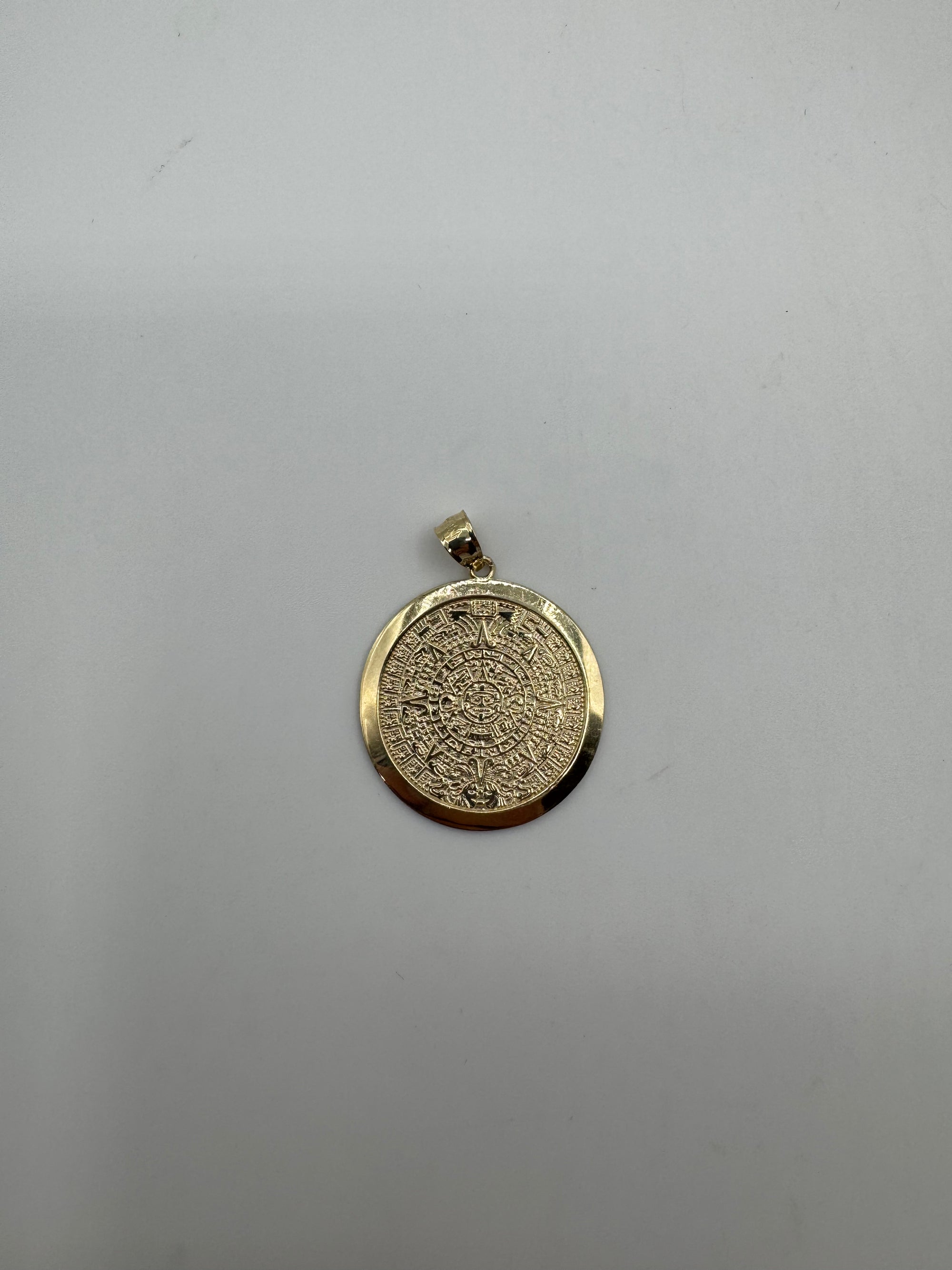 Round Aztec Calendar Pendant- 1.25 inch