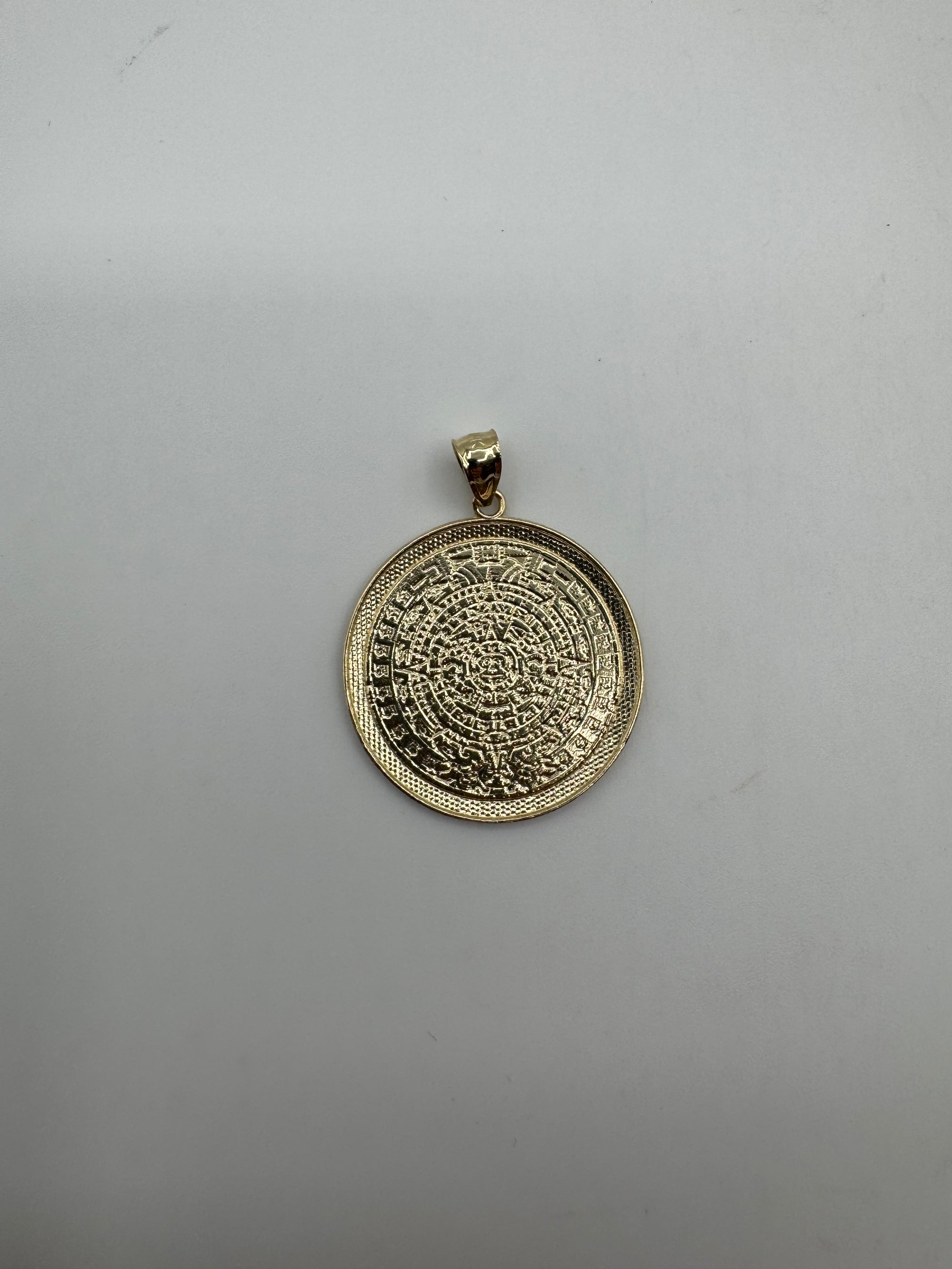 Round Aztec Calendar Pendant- 1.25 inch