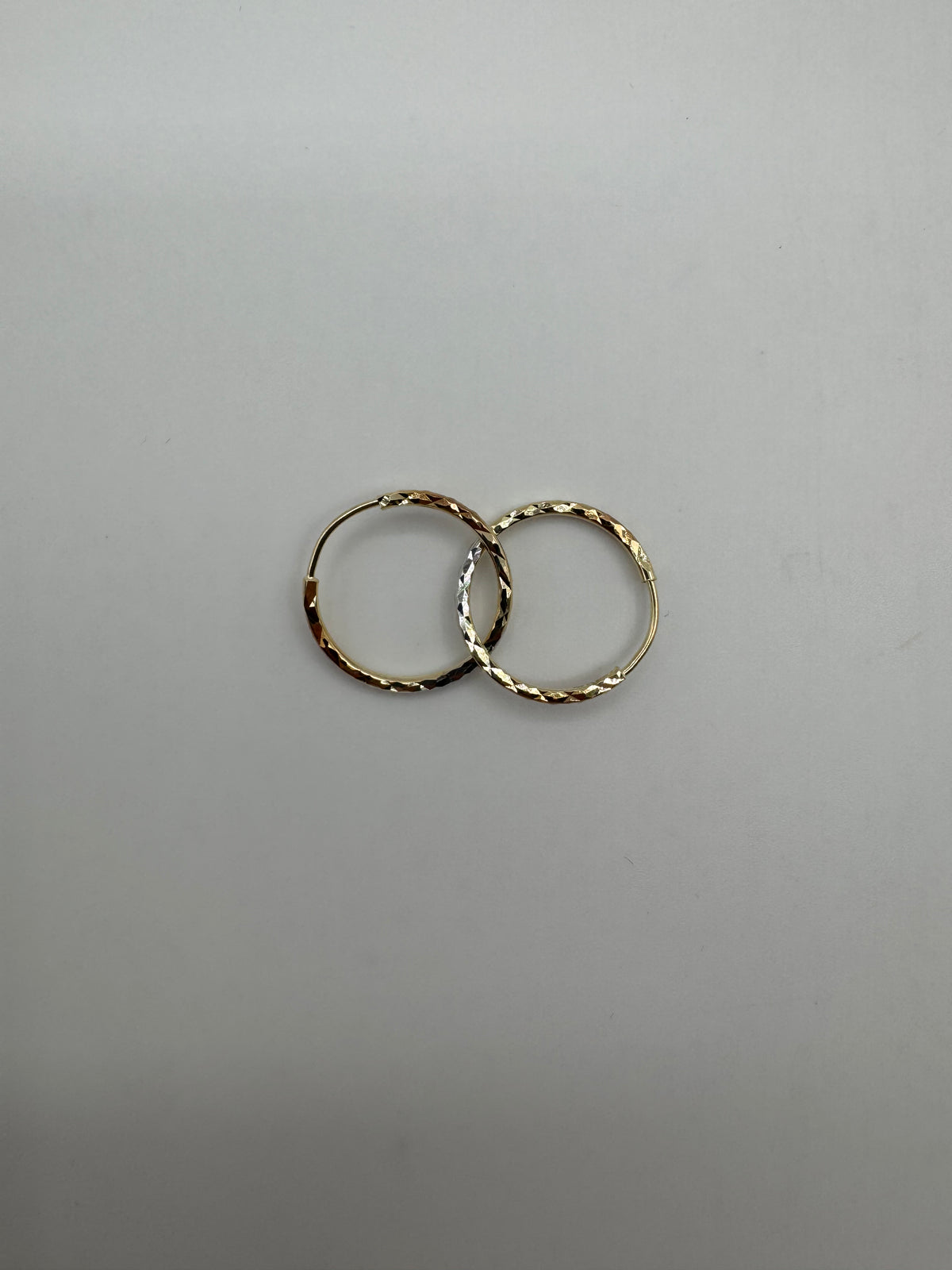 1.5mm Diamond Cut Hoops-0.75 inch (TRI COLOR)