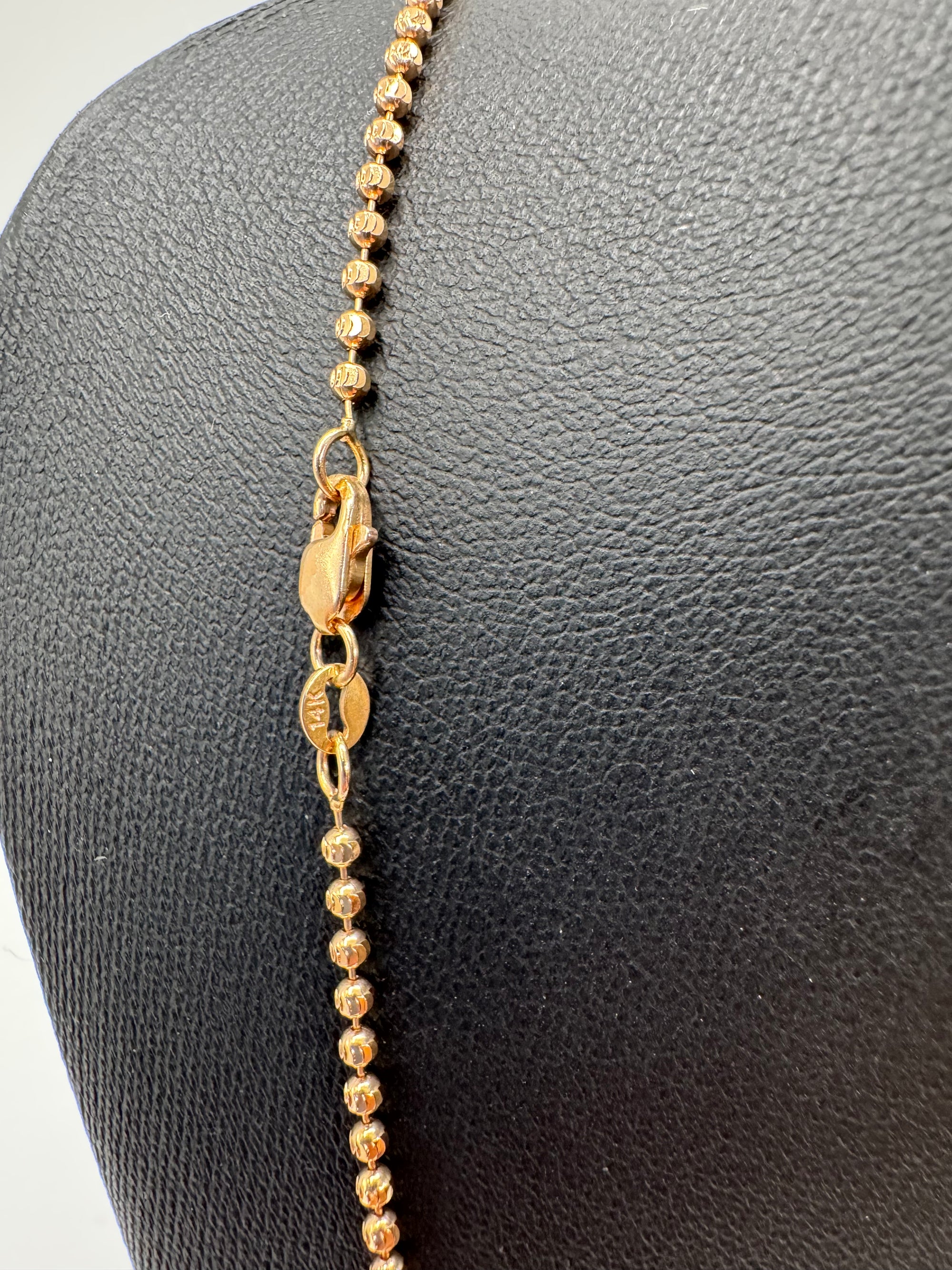 2mm Ball Chain 25.5 inches (DIAMOND CUT)