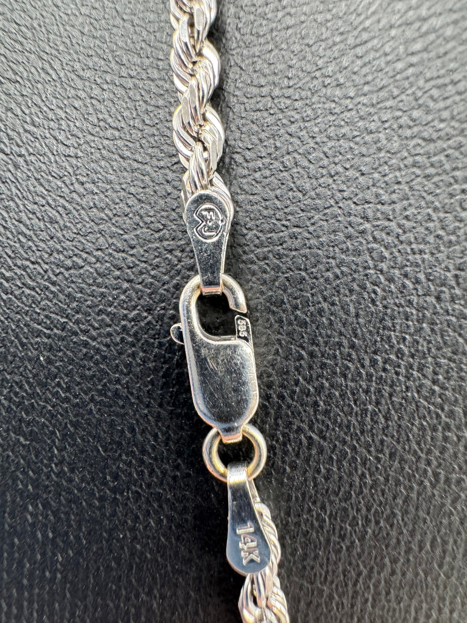 3mm Rope Chain 20  inches (DIAMOND CUT)