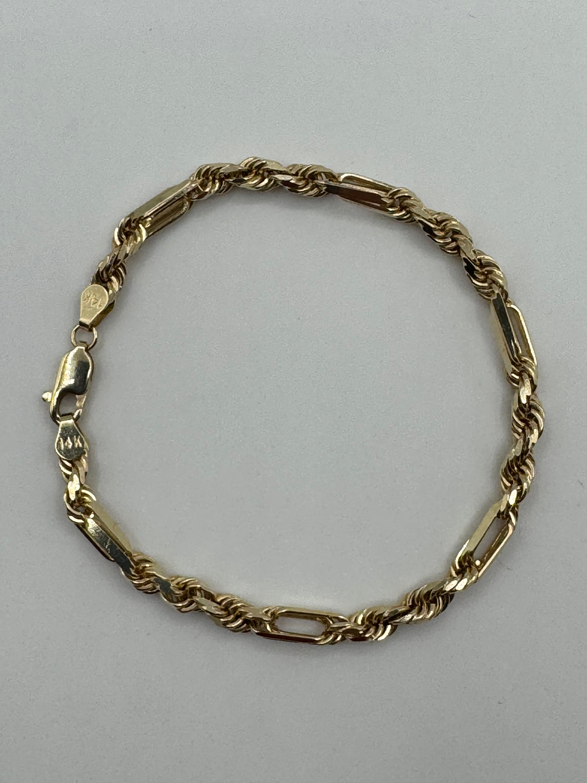 4mm Figarope Bracelet 7.5 inches (DIAMOND CUT)
