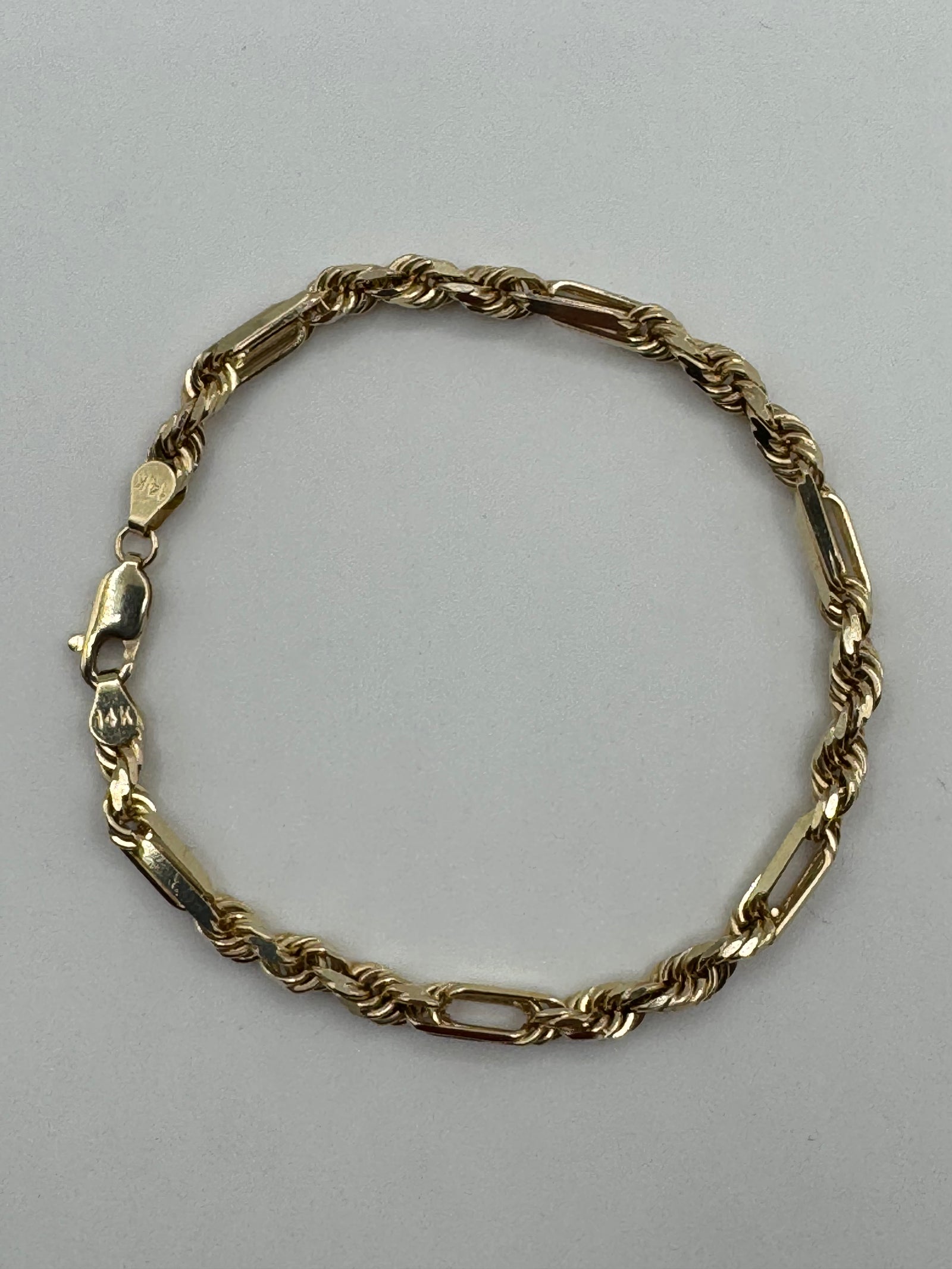 4mm Figarope Bracelet 7.5 inches (DIAMOND CUT)