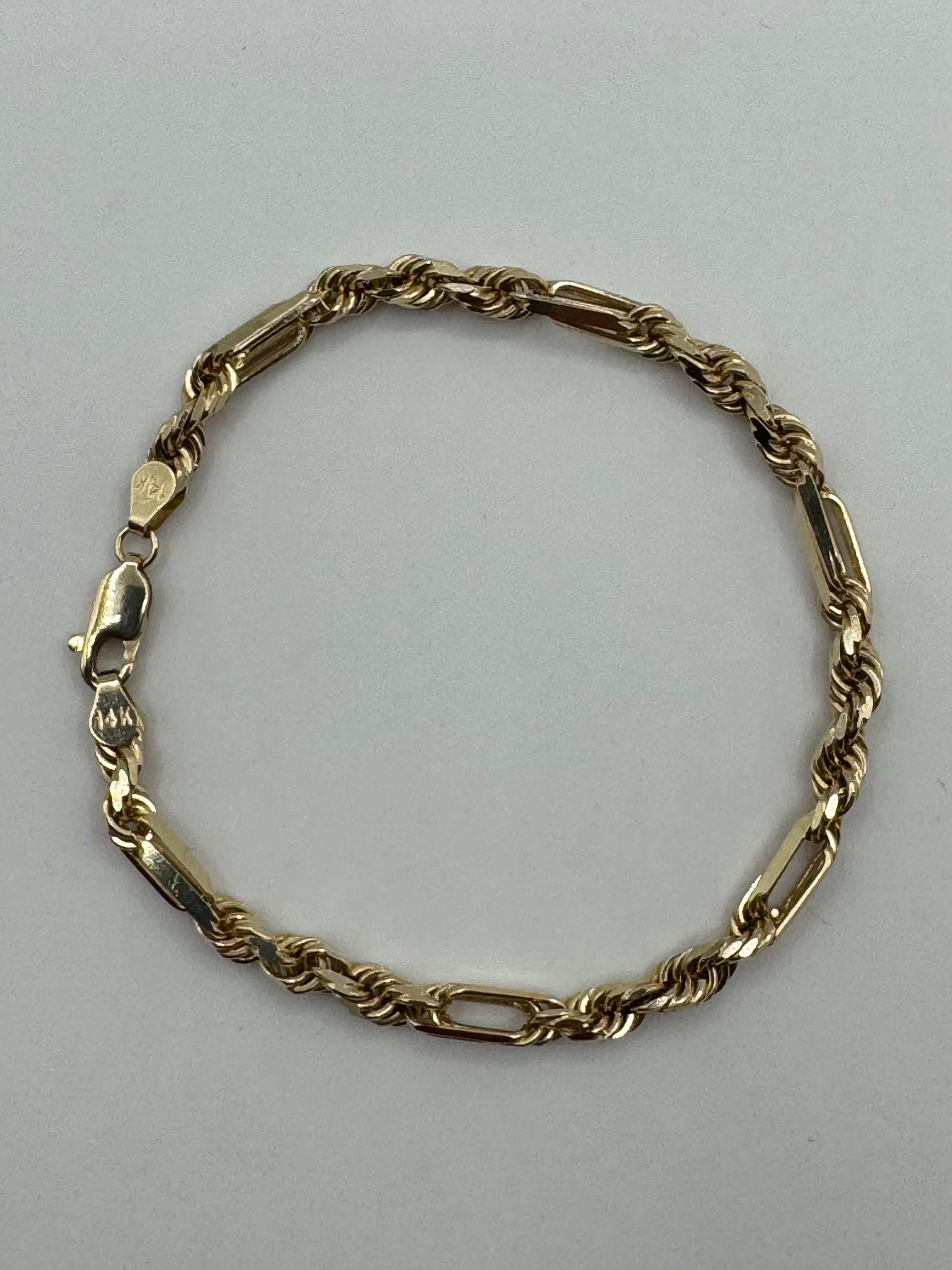 4mm Figarope Bracelet 7.5 inches (DIAMOND CUT)