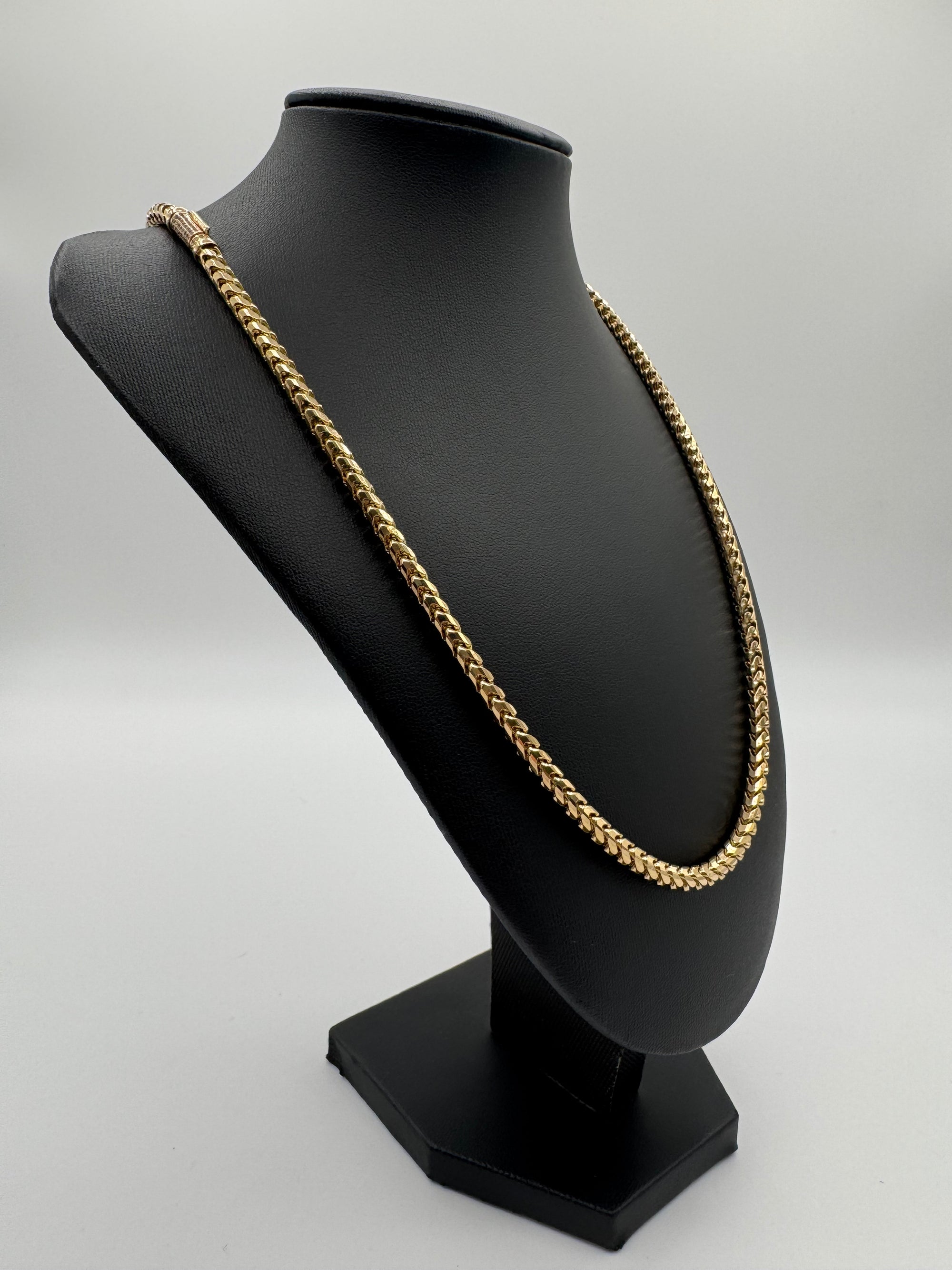 4mm Franco Chain 25 inches (DIAMOND CUT)-Diamond Lock