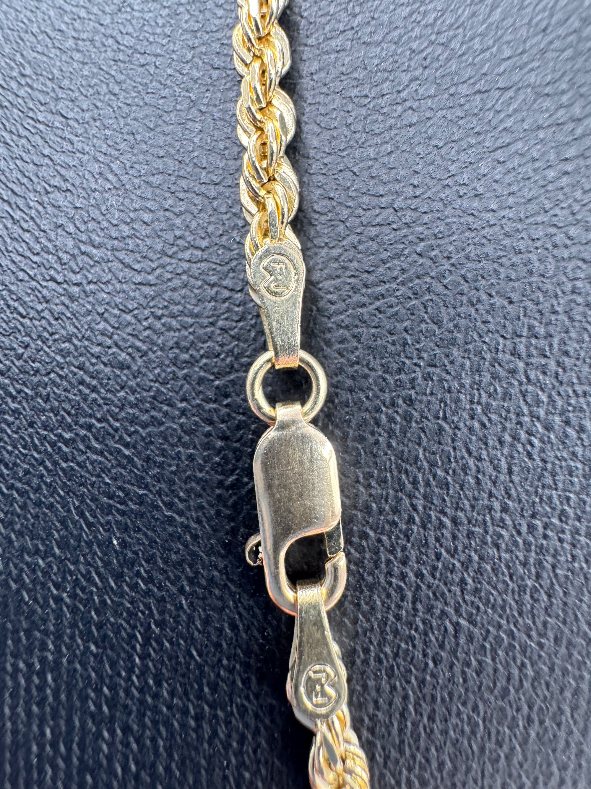 3mm Rope Chain 22 inches (DIAMOND CUT)