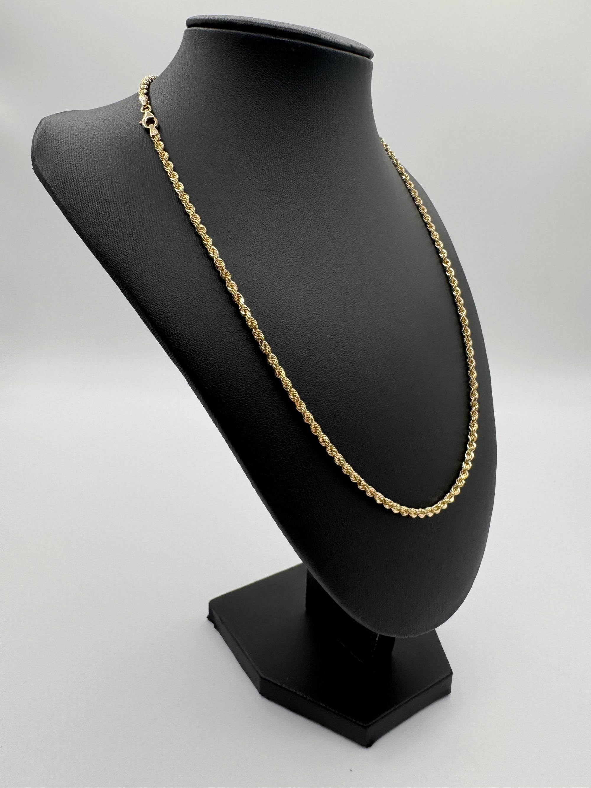 3mm Rope Chain 20 inches (DIAMOND CUT) JACOJE STAMPED
