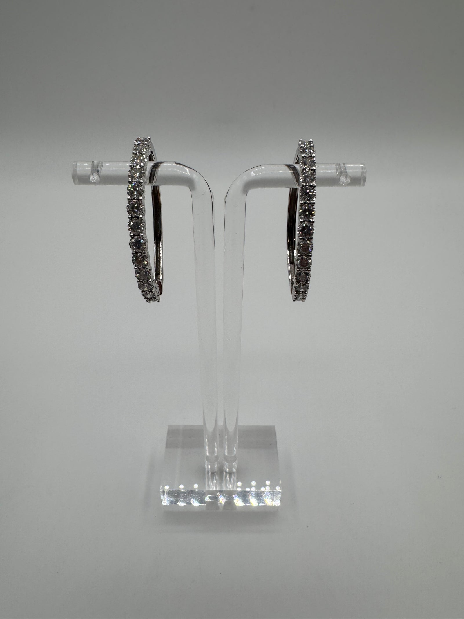 3mm Diamond Hoops-1.5 Inch