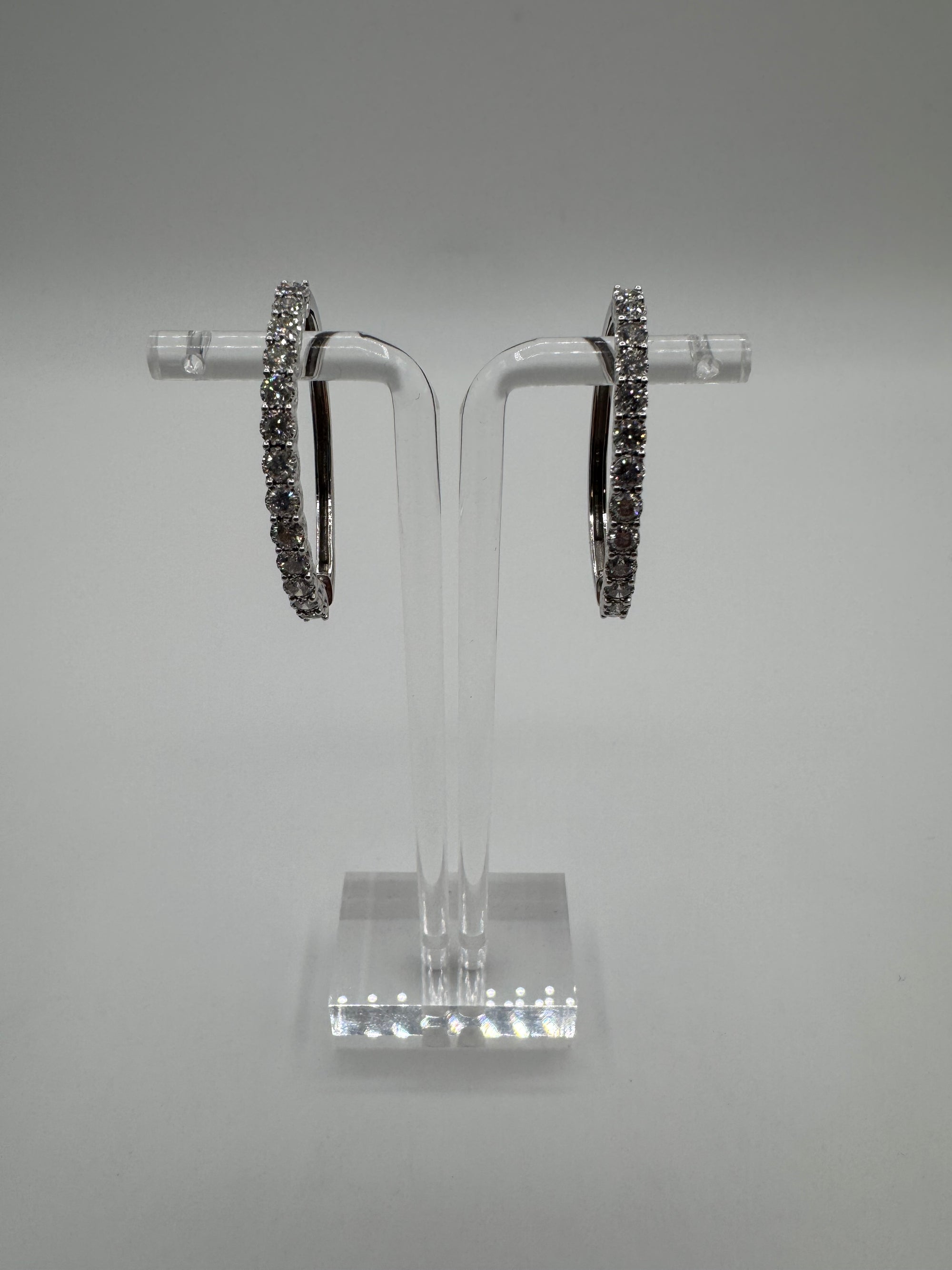 3mm Diamond Hoops-1.5 Inch