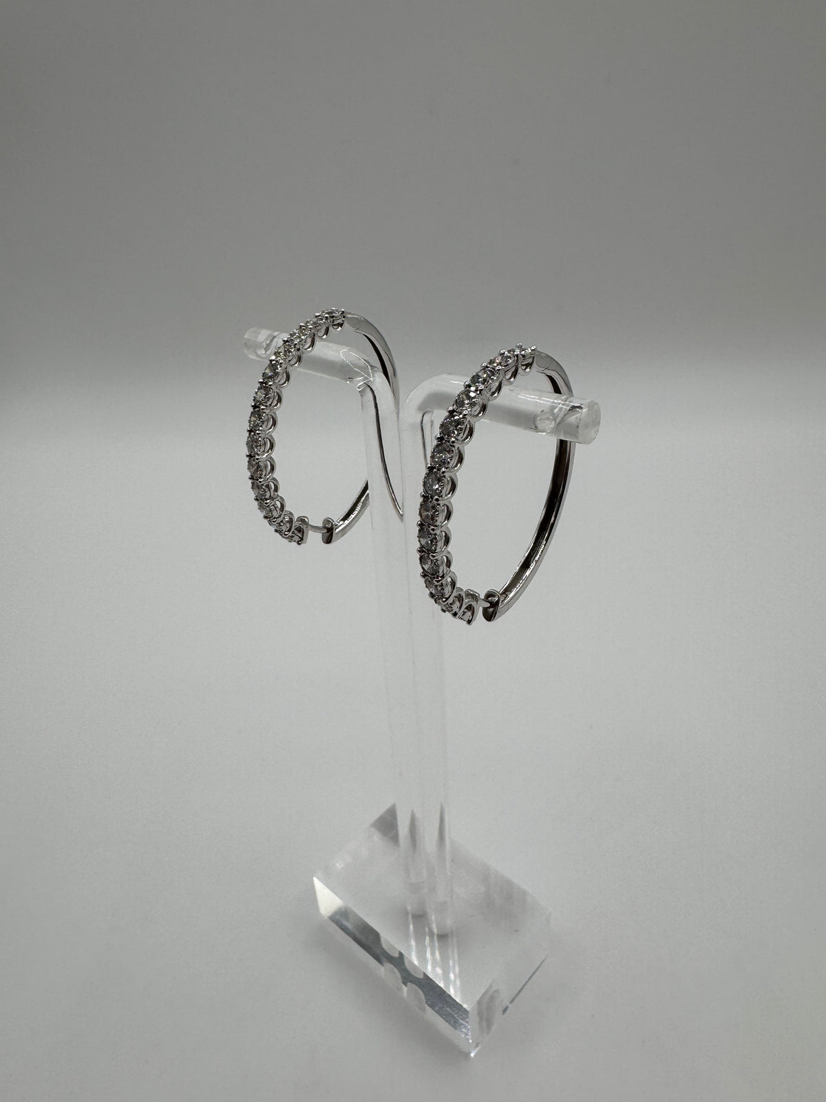 3mm Diamond Hoops-1.5 Inch