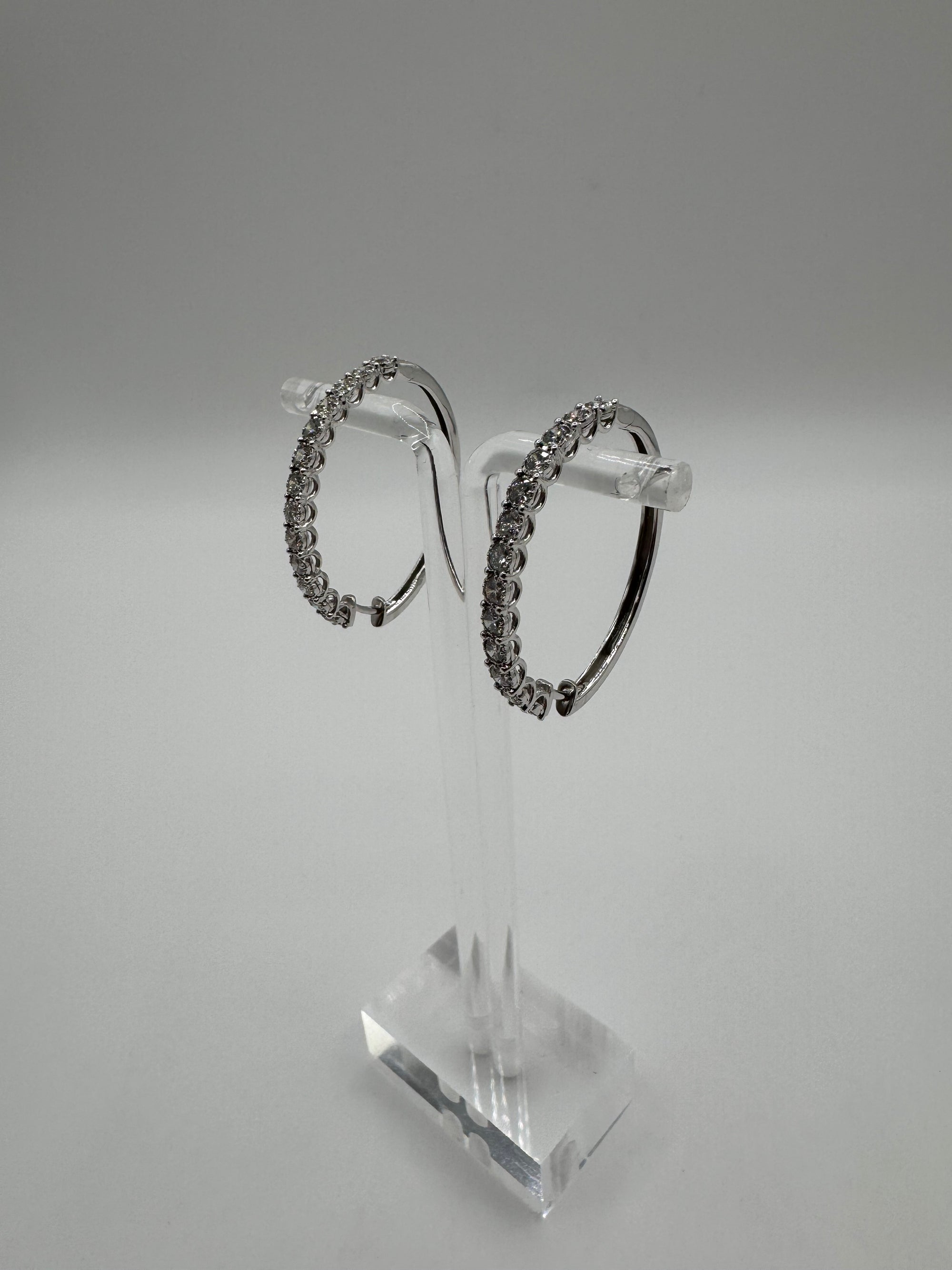 3mm Diamond Hoops-1.5 Inch