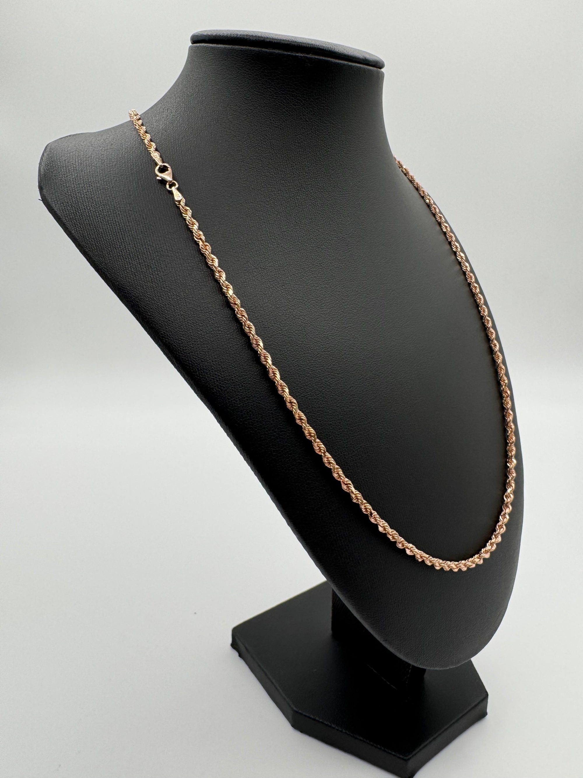 3mm Rope Chain 22 inches (DIAMOND CUT)