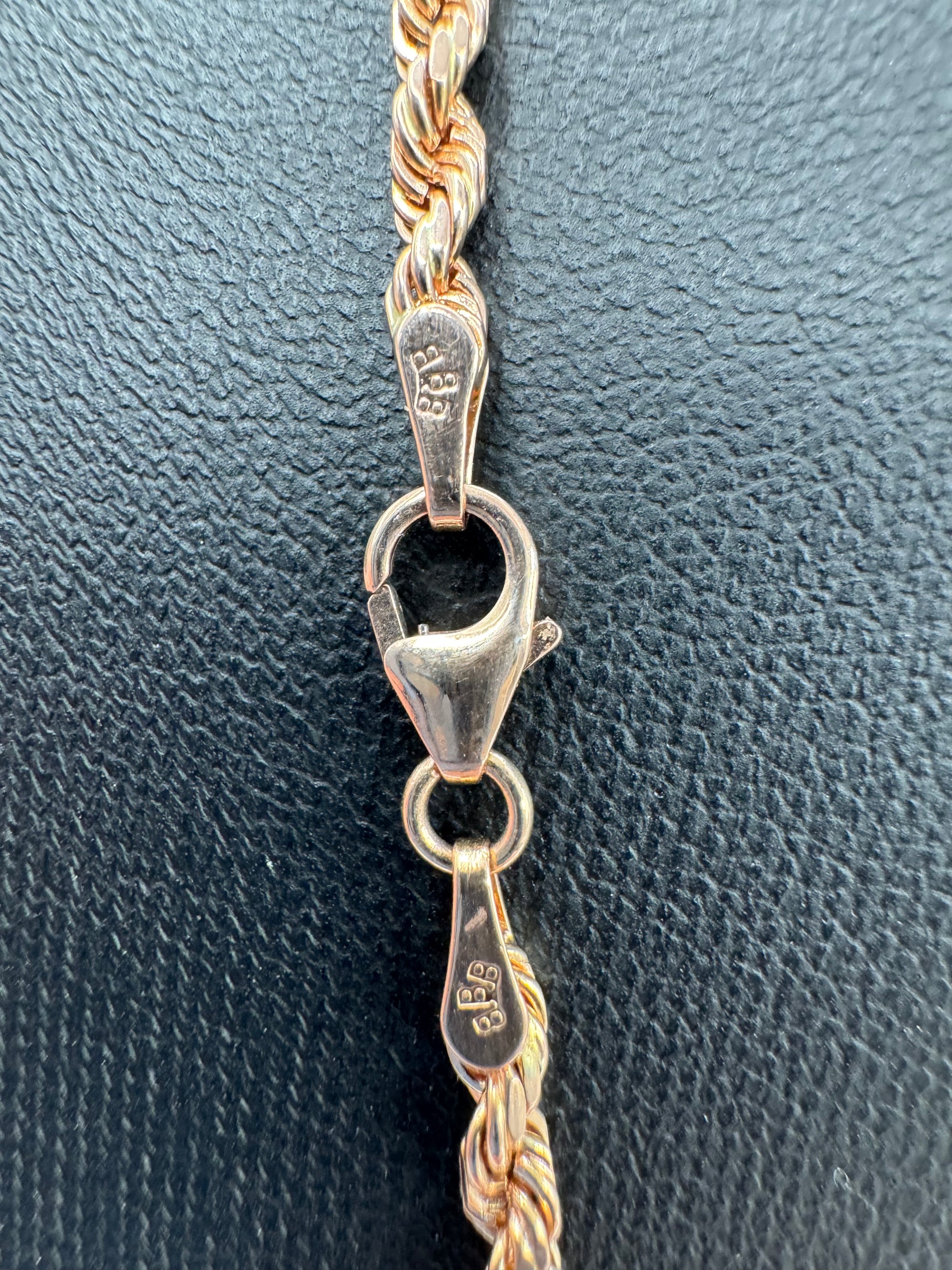 3mm Rope Chain 22 inches (DIAMOND CUT)