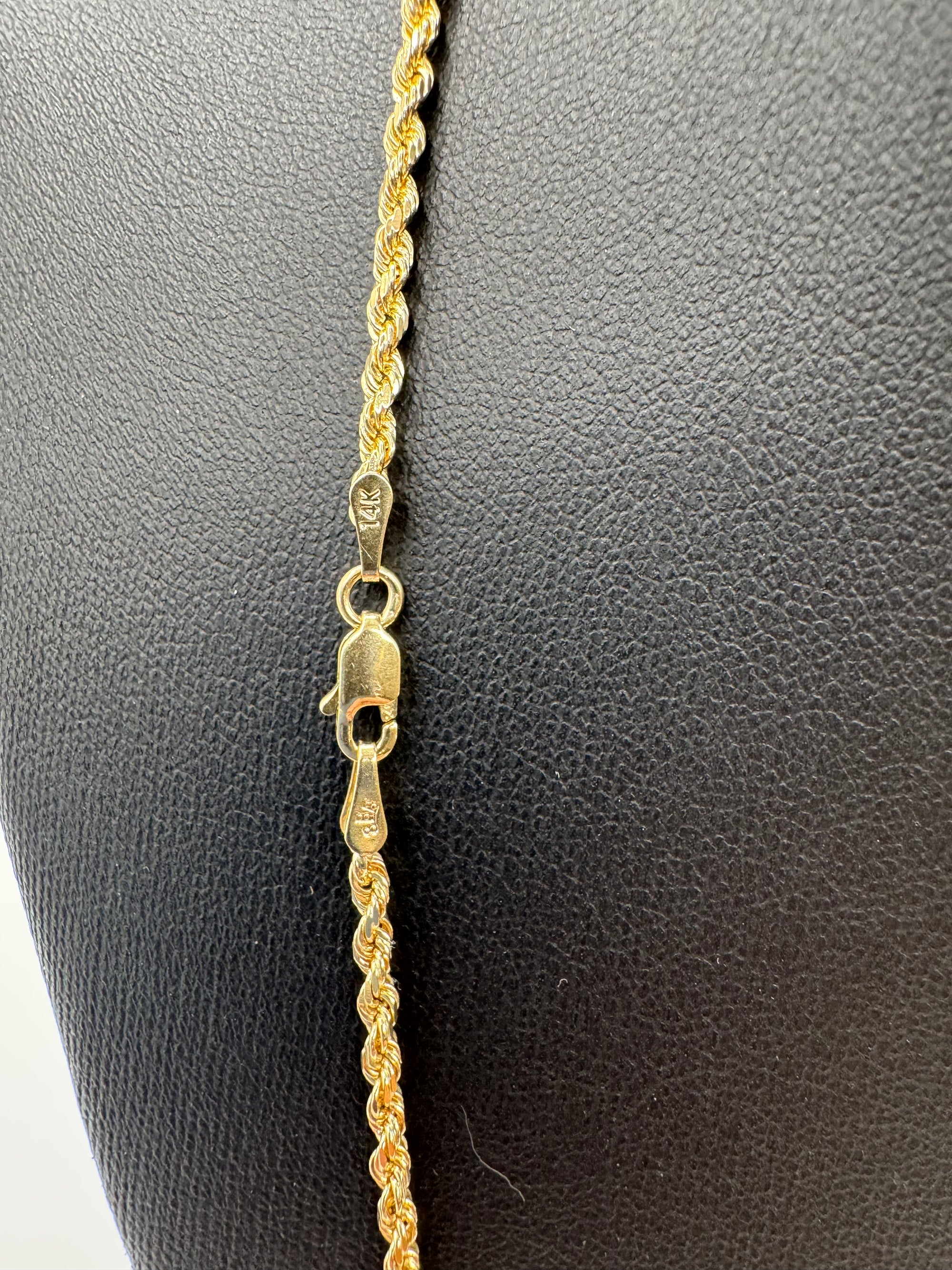 2.5mm Rope Chain 24 inches (DIAMOND CUT)