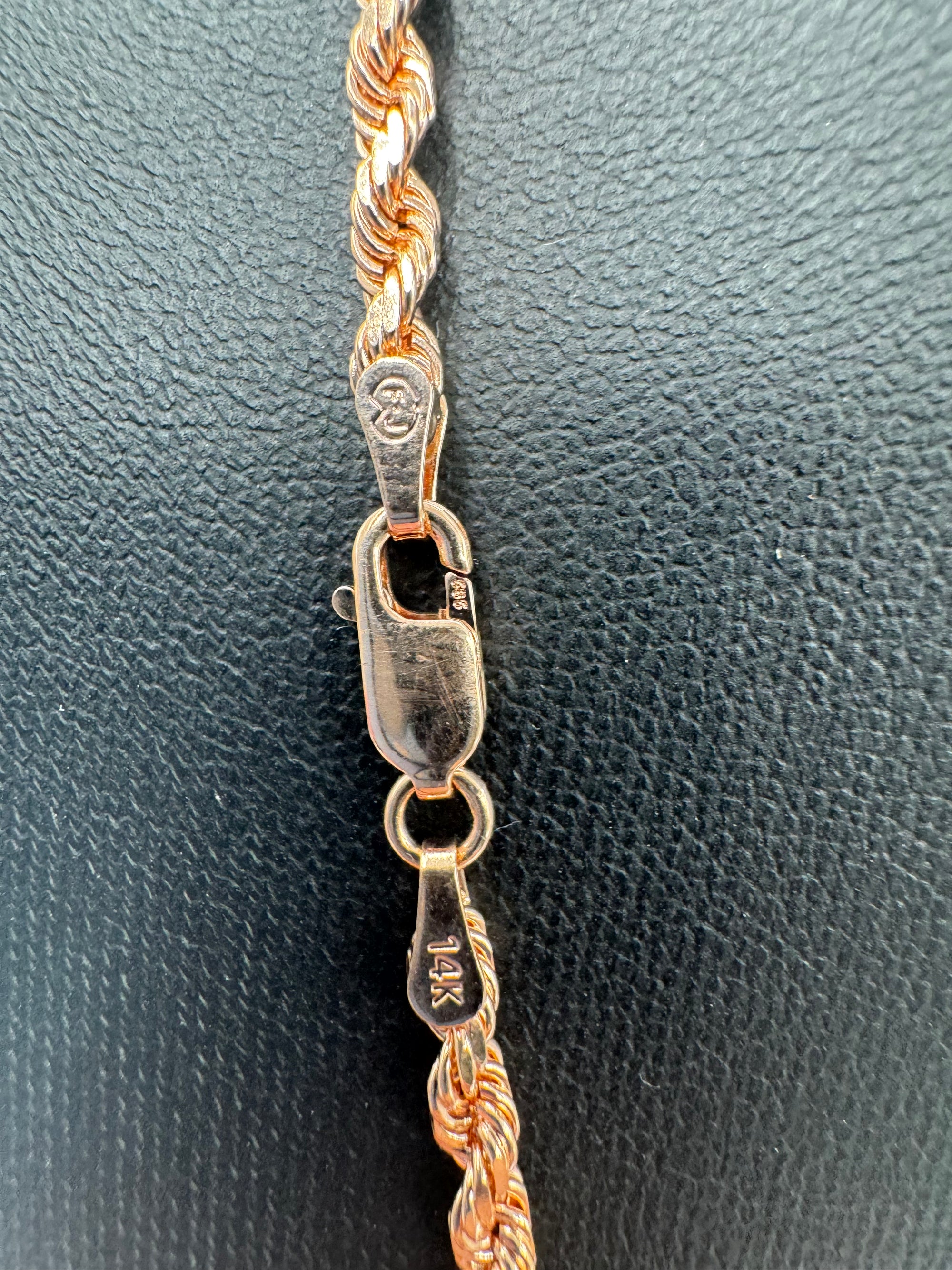 3mm Rope Chain 22 inches (DIAMOND CUT)