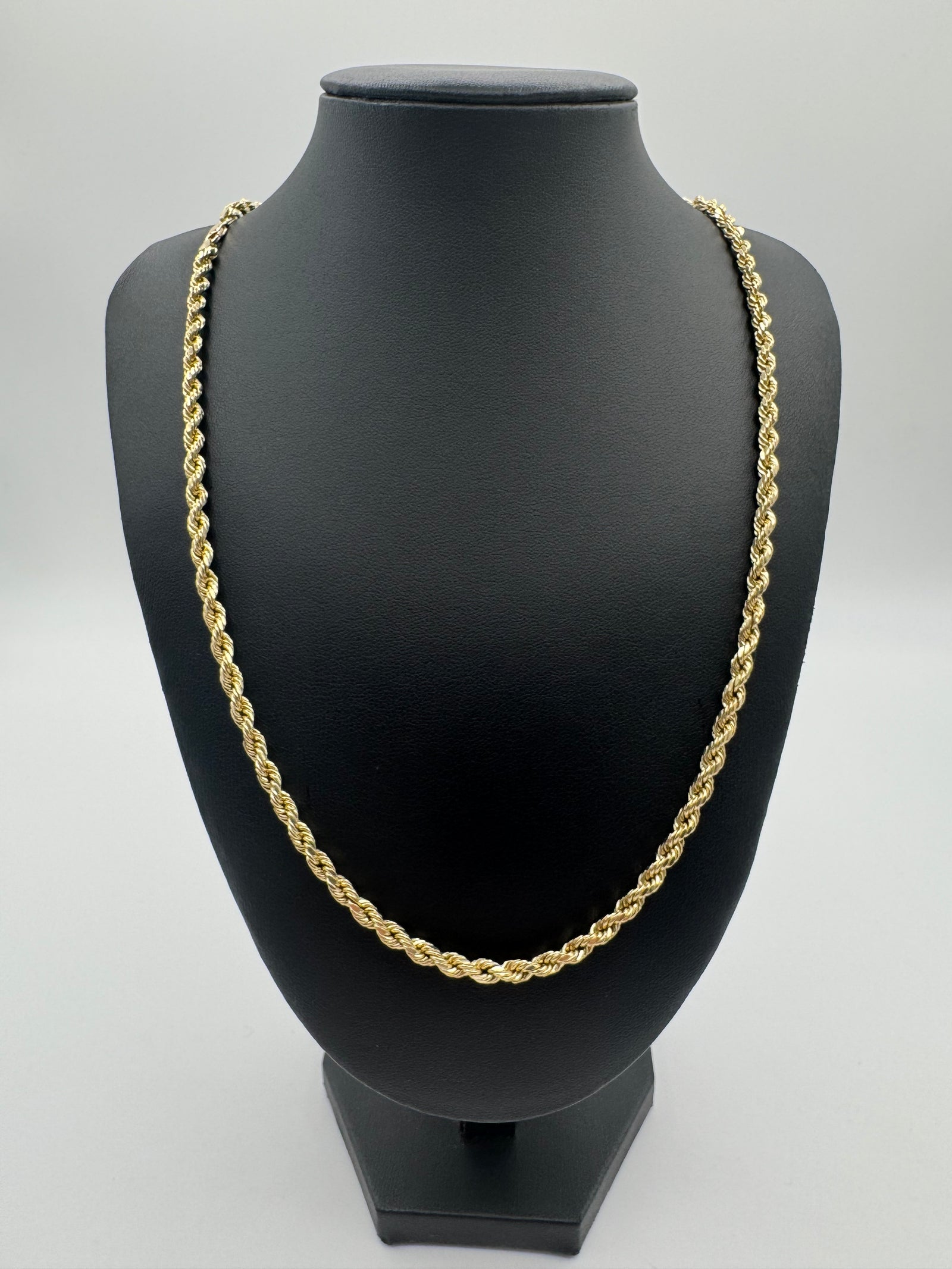 4mm HOLLOW Rope Chain 22.5 inches (DIAMOND CUT)