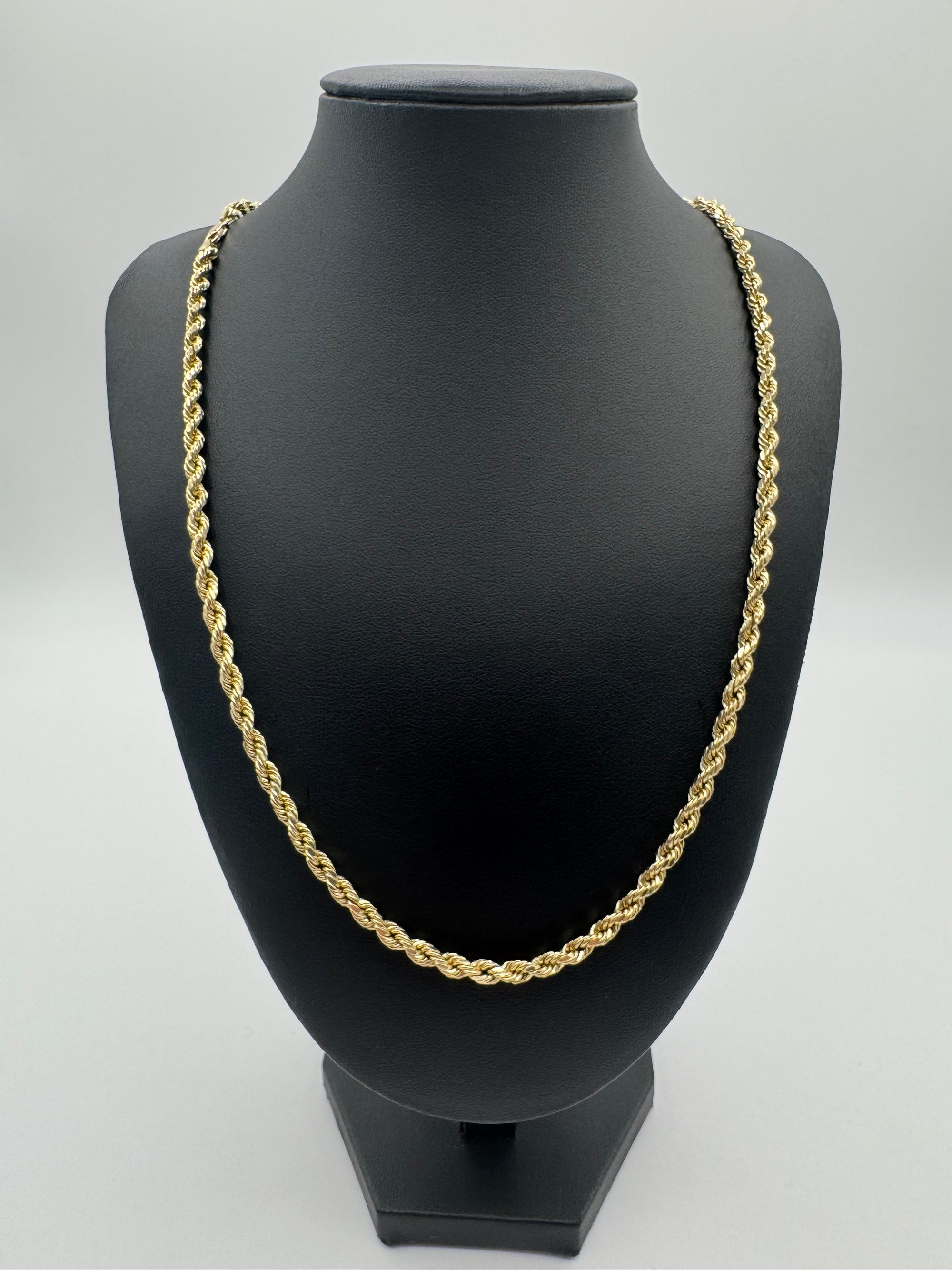 4mm HOLLOW Rope Chain 22.5 inches (DIAMOND CUT)