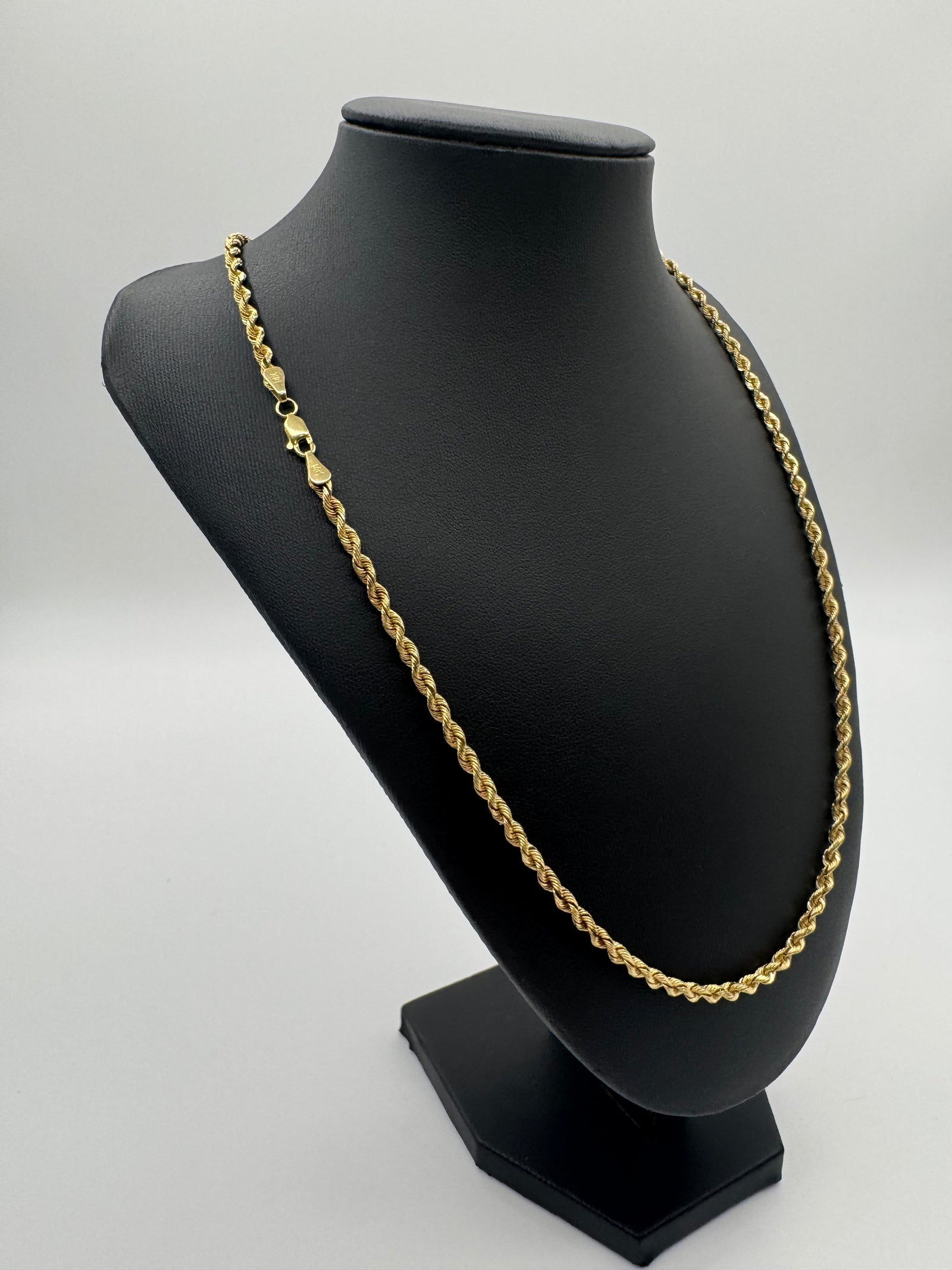3MM Rope Chain 22 inches (NON DIAMOND CUT)