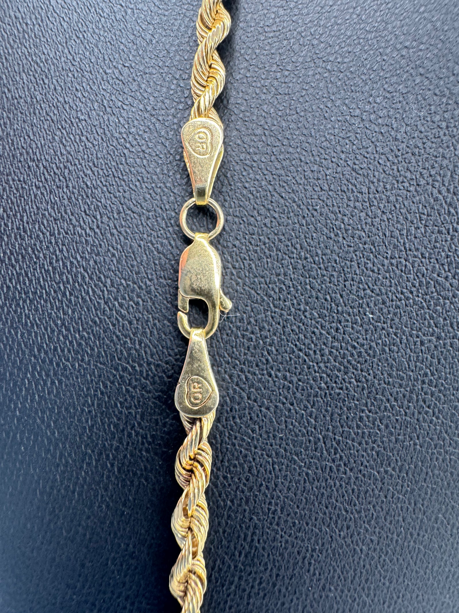 3MM Rope Chain 22 inches (NON DIAMOND CUT)