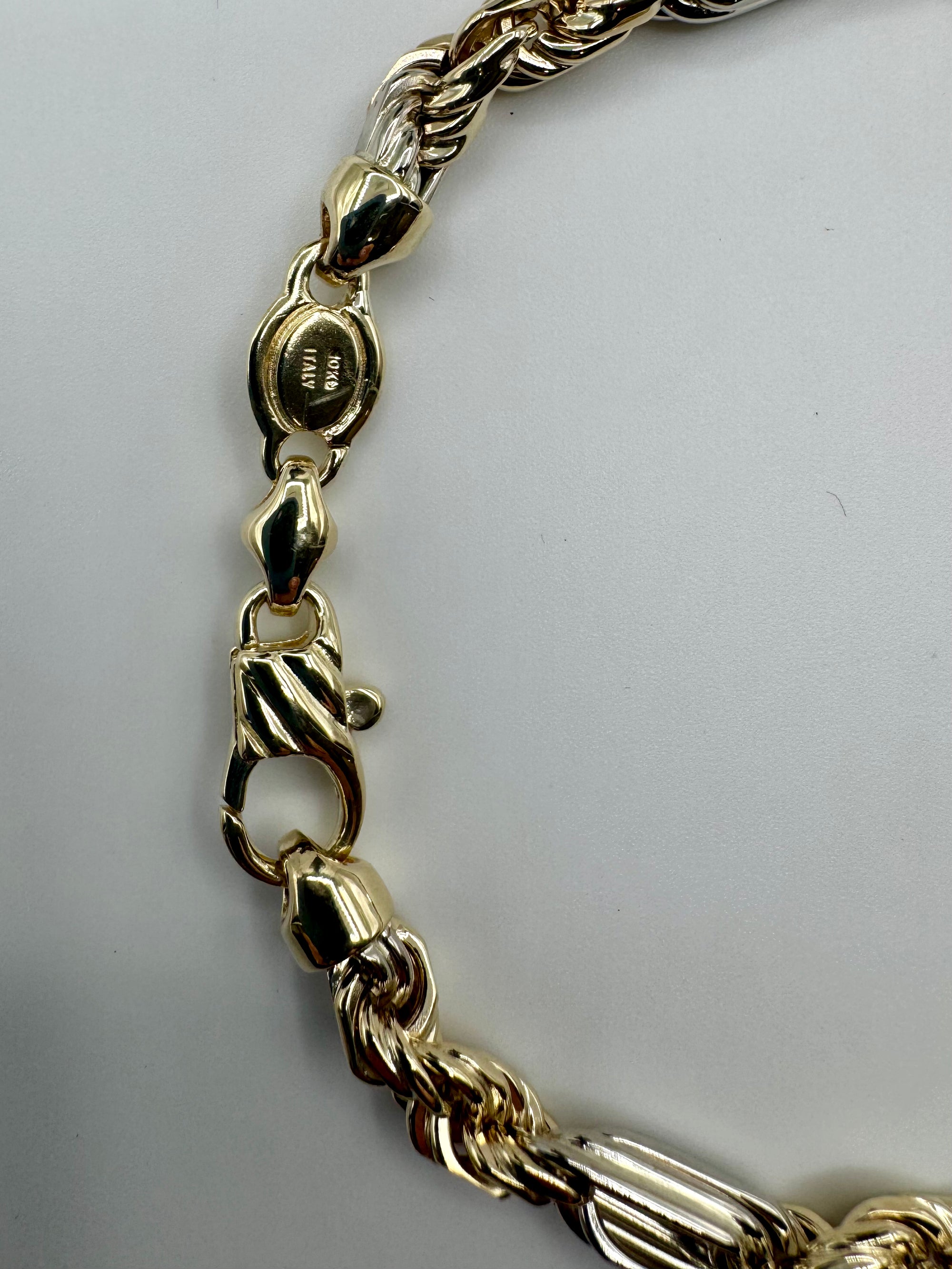 6mm Figarope Bracelet 8.5 inches TWO TONE (YELLOW/WHITE)