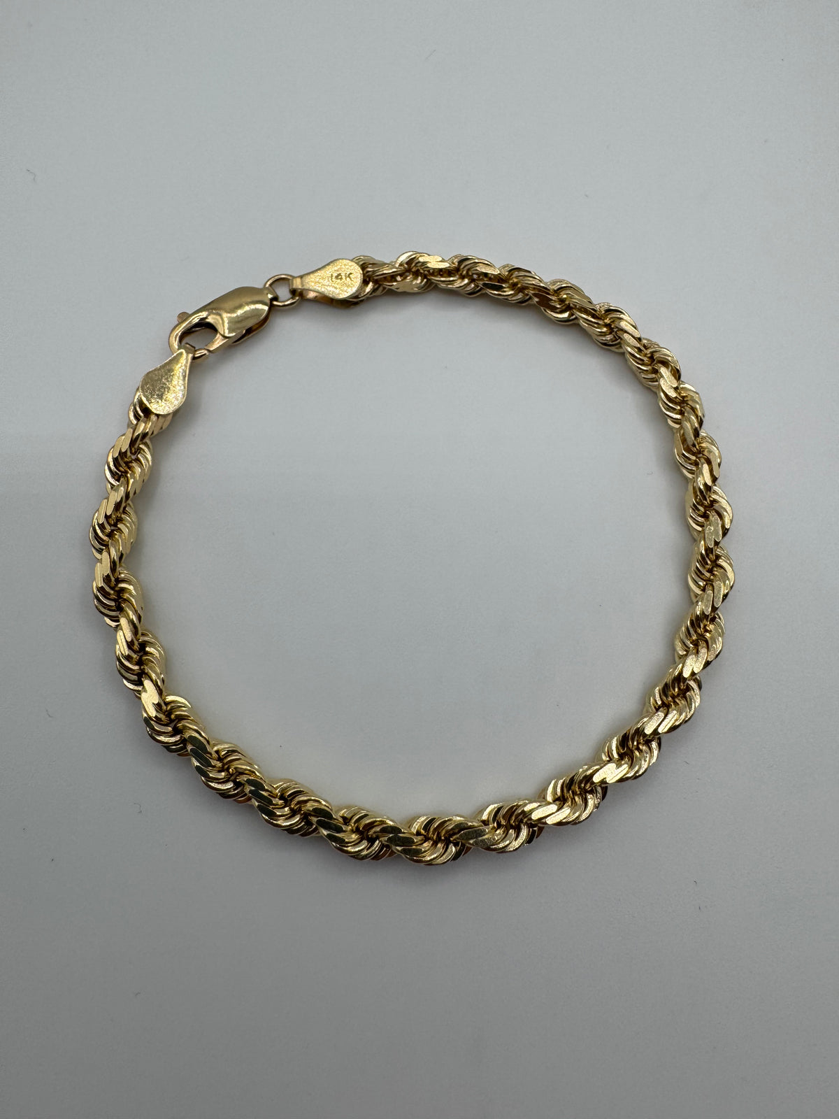 5mm Rope Bracelet 7.75 inch (DIAMOND CUT)
