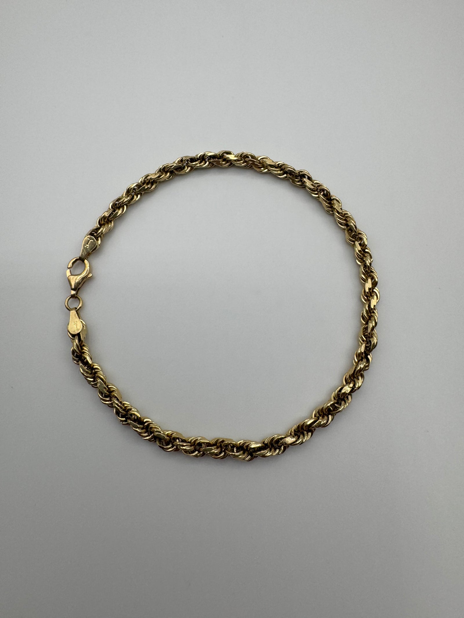 4mm Rope Bracelet 8 inches (DIAMOND CUT) JACOJE STAMPED