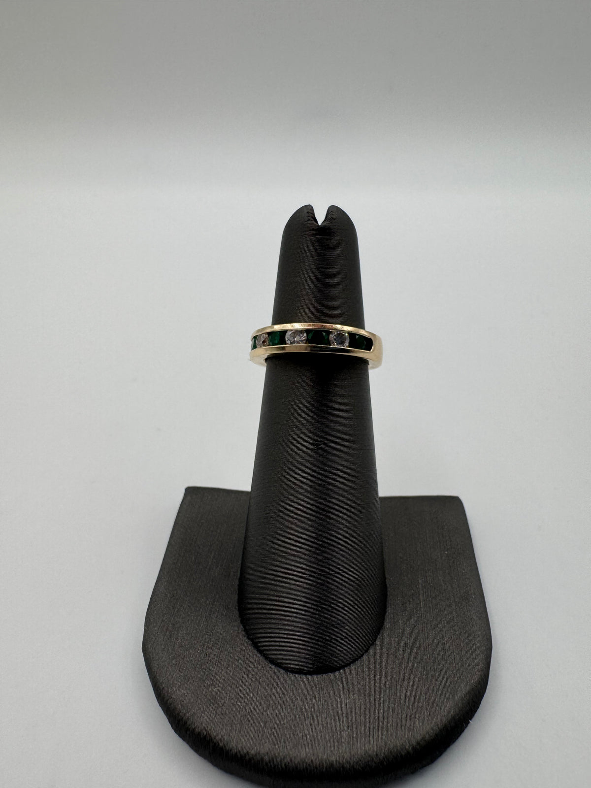 Diamond Emerald Ring-Size 4.5